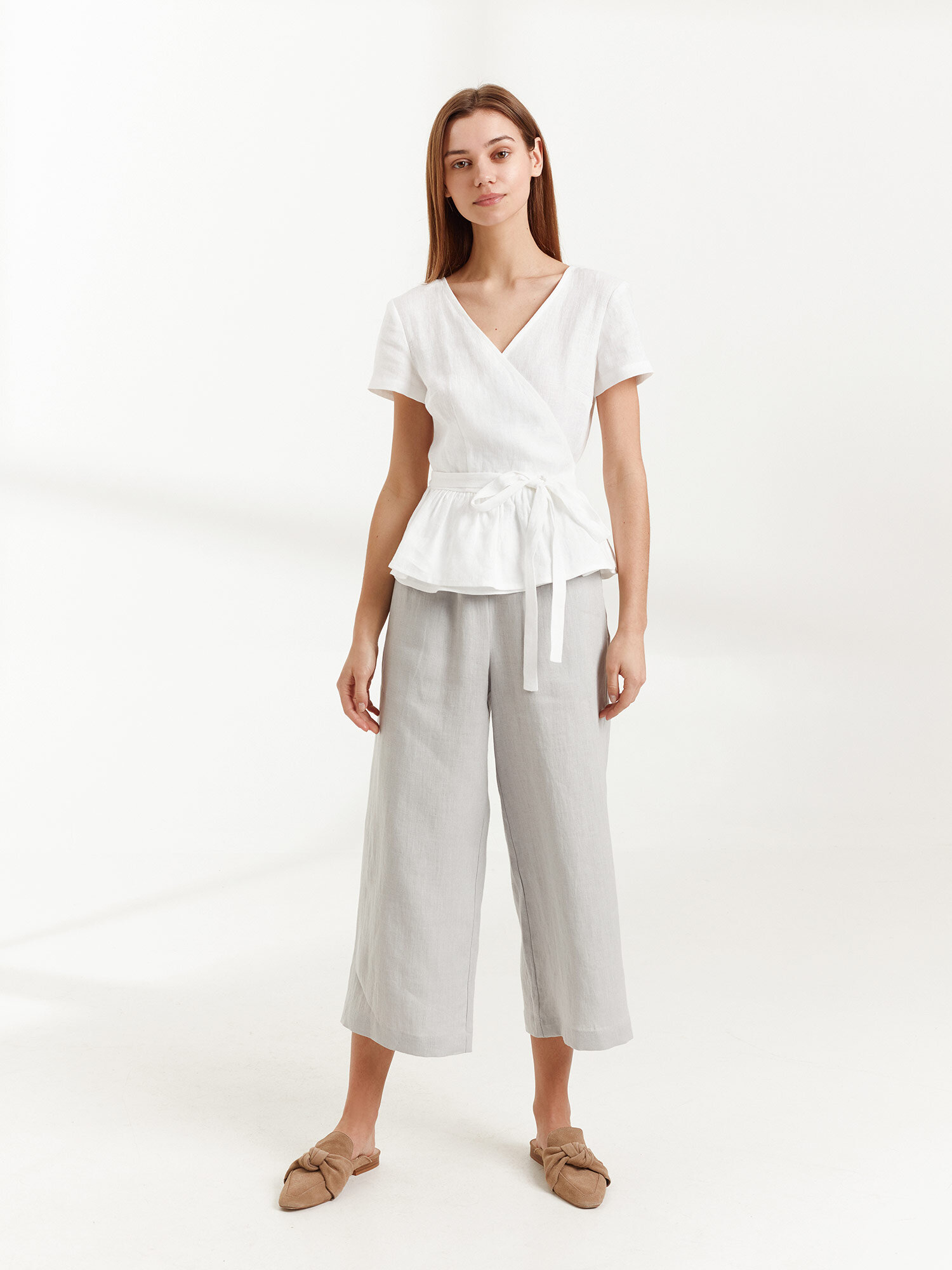 VIOLETA Linen Wrap Top - Image 3