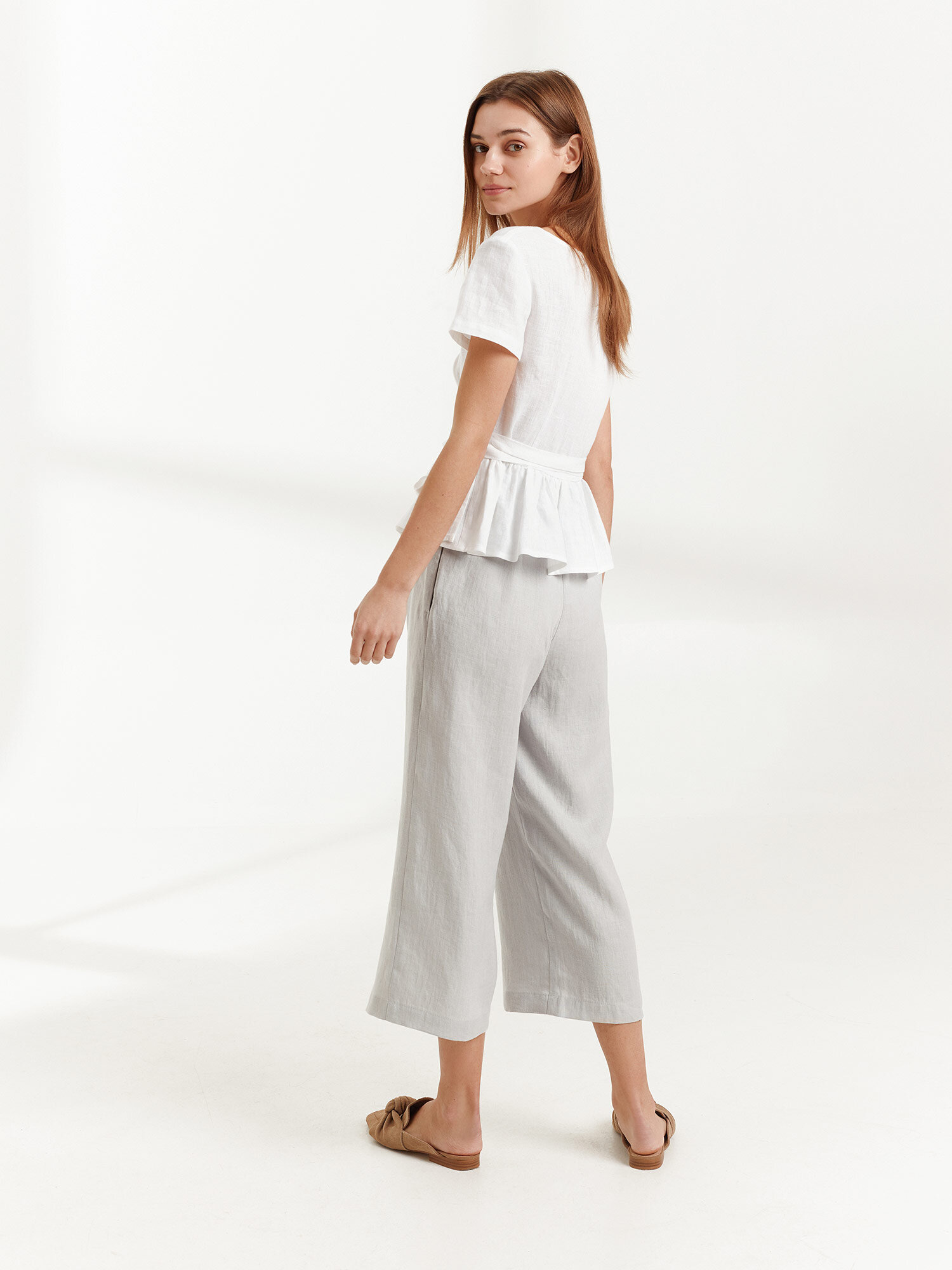 VIOLETA Linen Wrap Top - Image 5