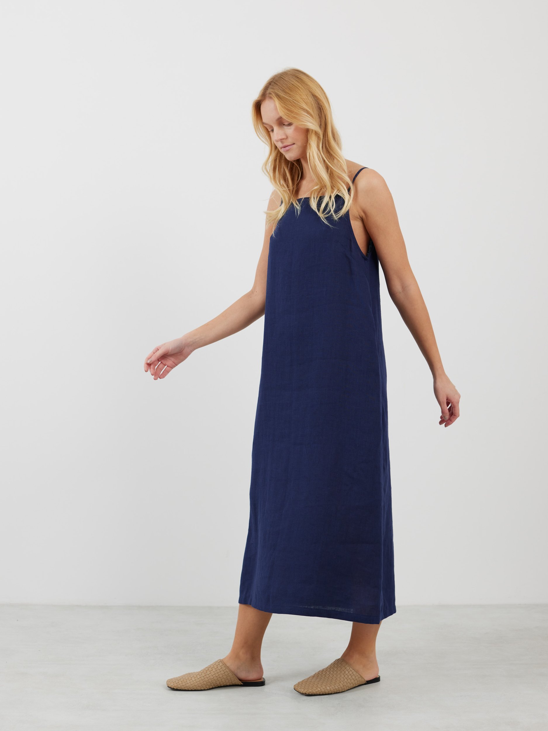 ADALINE Square Neck Linen Slip Dress - Image 4