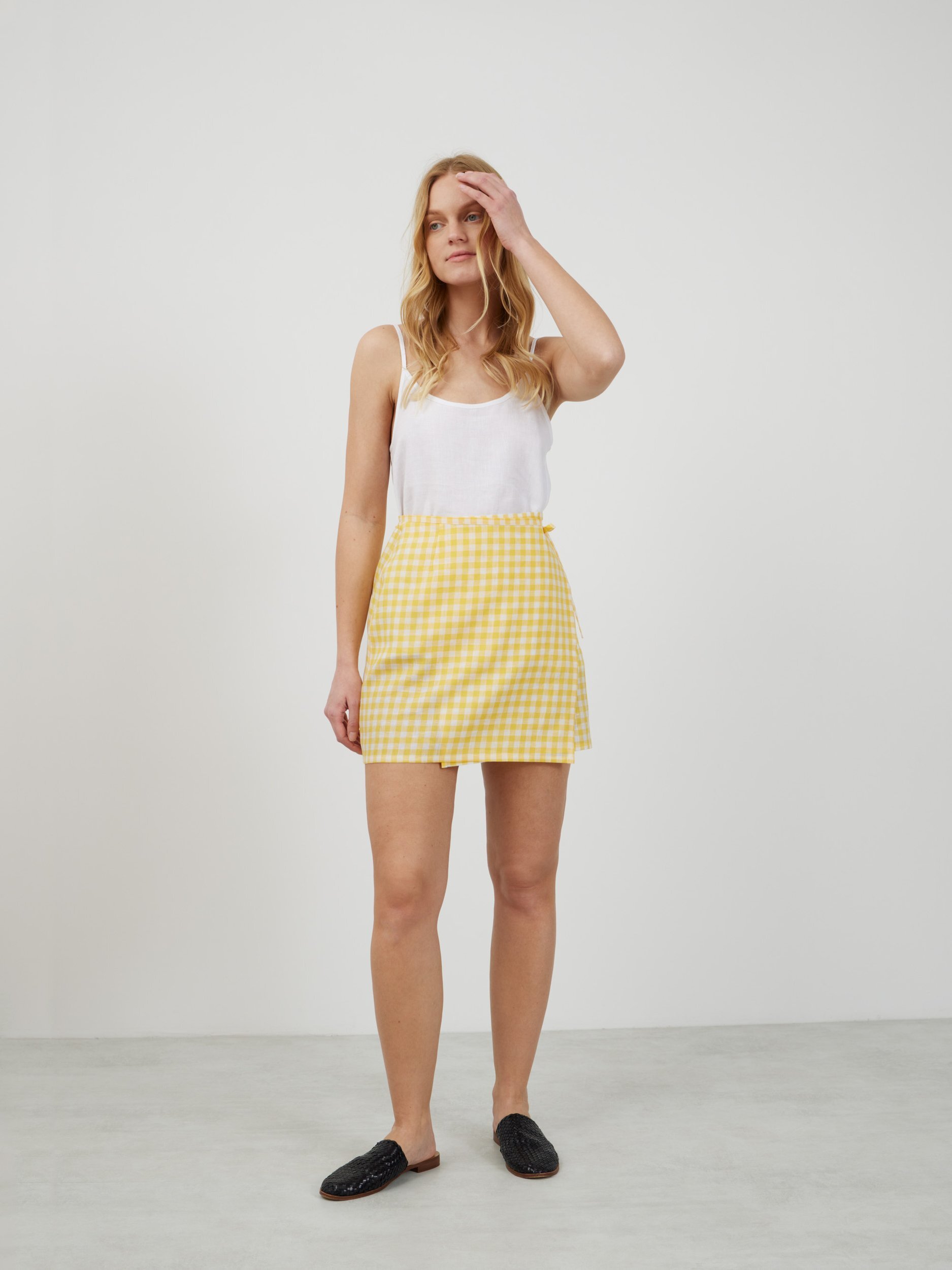 ANNALISE Linen Mini Wrap Skirt - Image 2