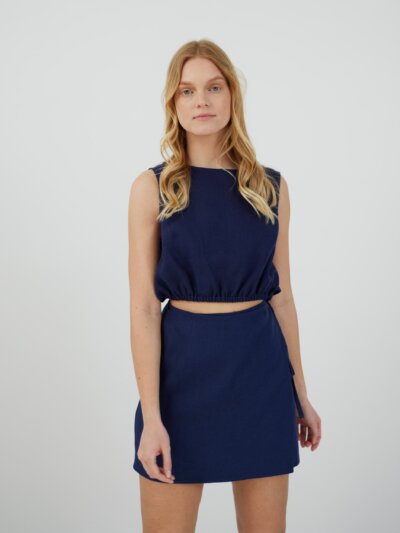 ANNALISE Linen Mini Wrap Skirt