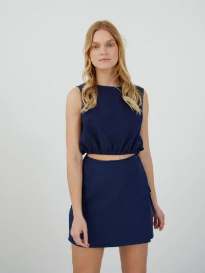 ANNALISE Linen Mini Wrap Skirt