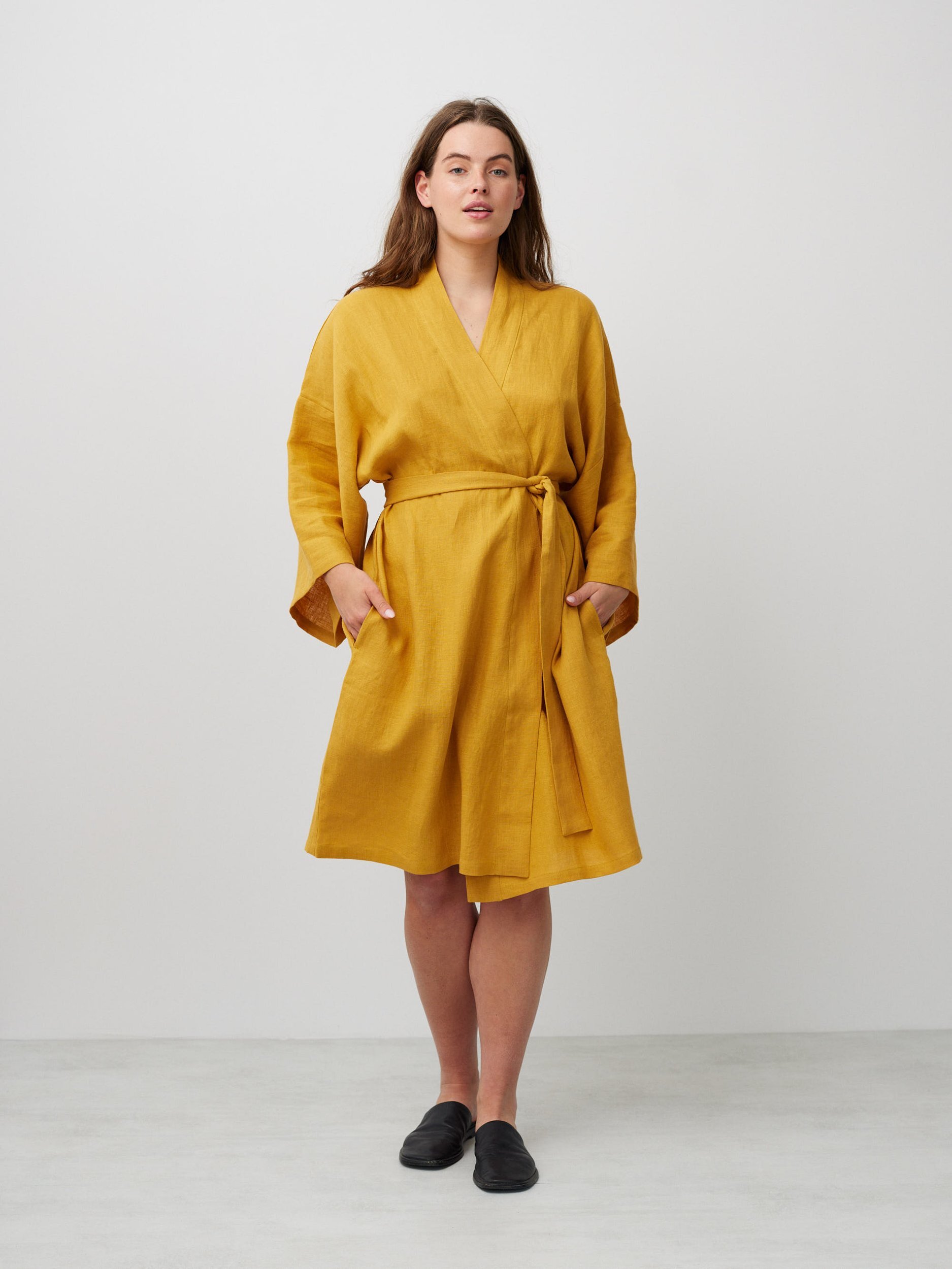 ATHENA Linen Wrap Dress - Image 2