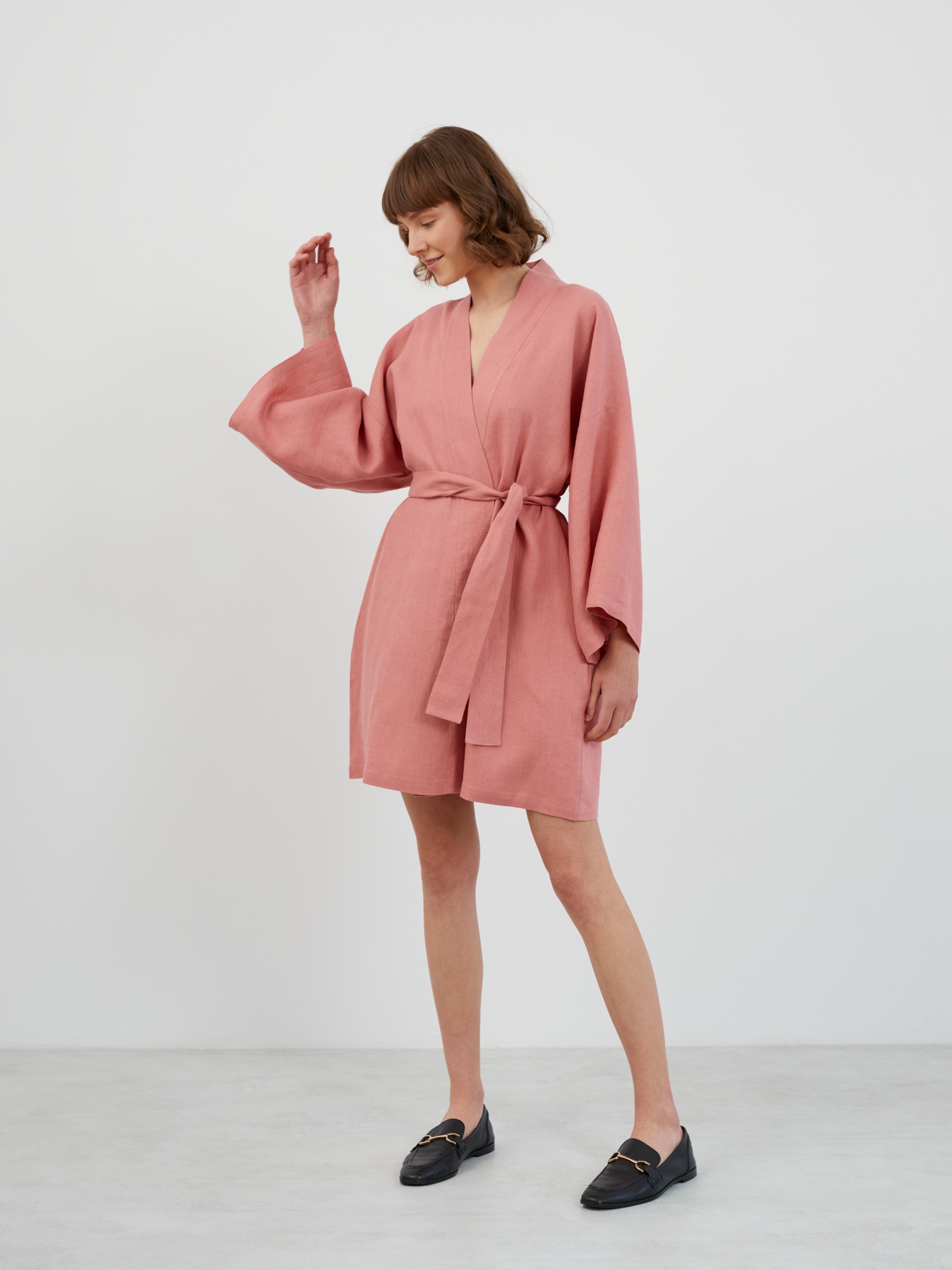 Linen Wrap Dress ATHENA - Image 2
