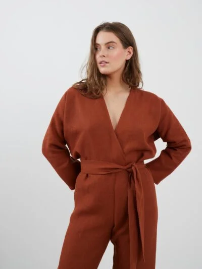 ATLAS Long Sleeve Linen Jumpsuit