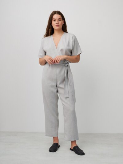 AURORA Linen Jumpsuit in Cloudy Grey