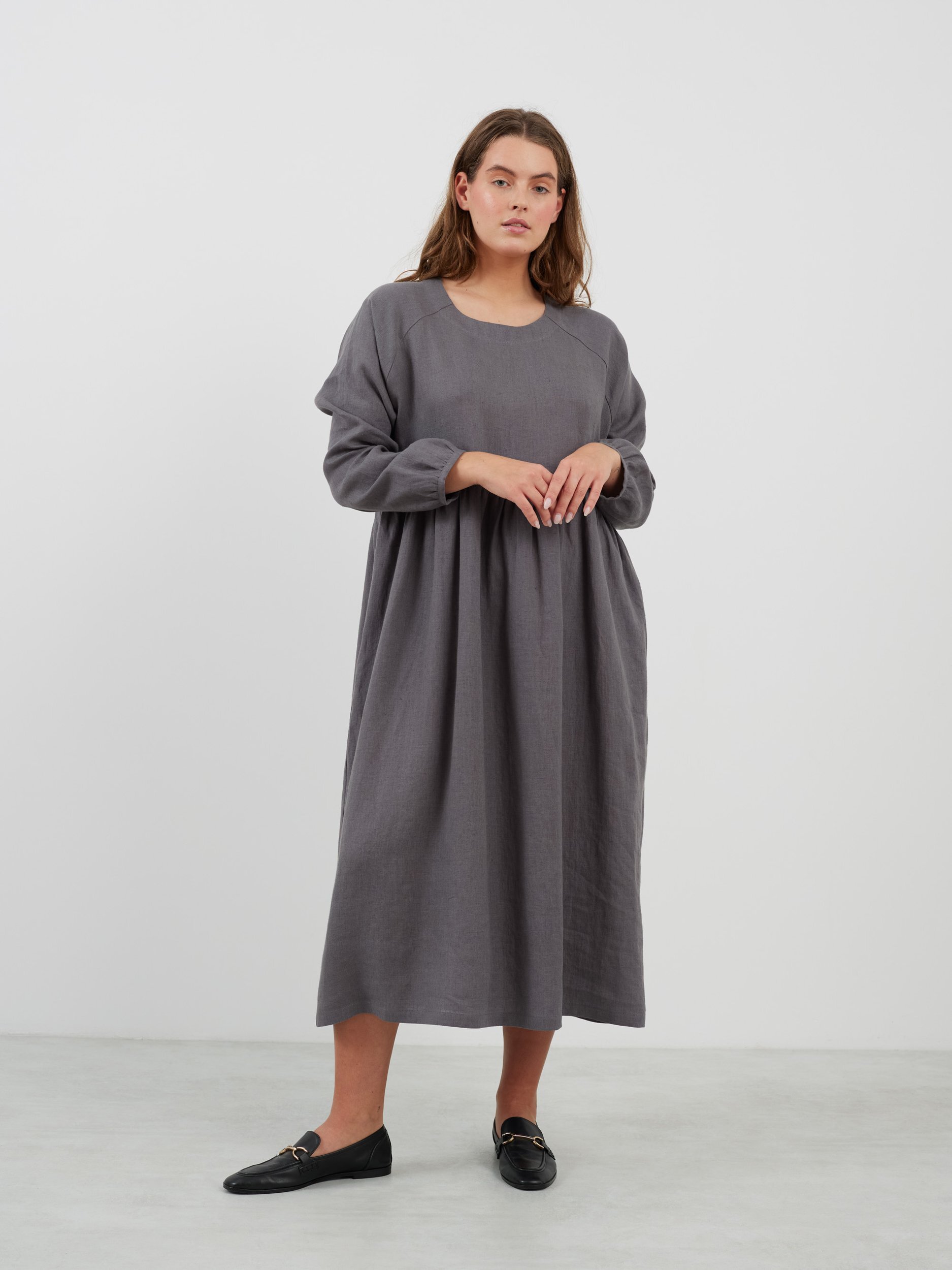 BAY Long Sleeve Linen Dress - Image 2