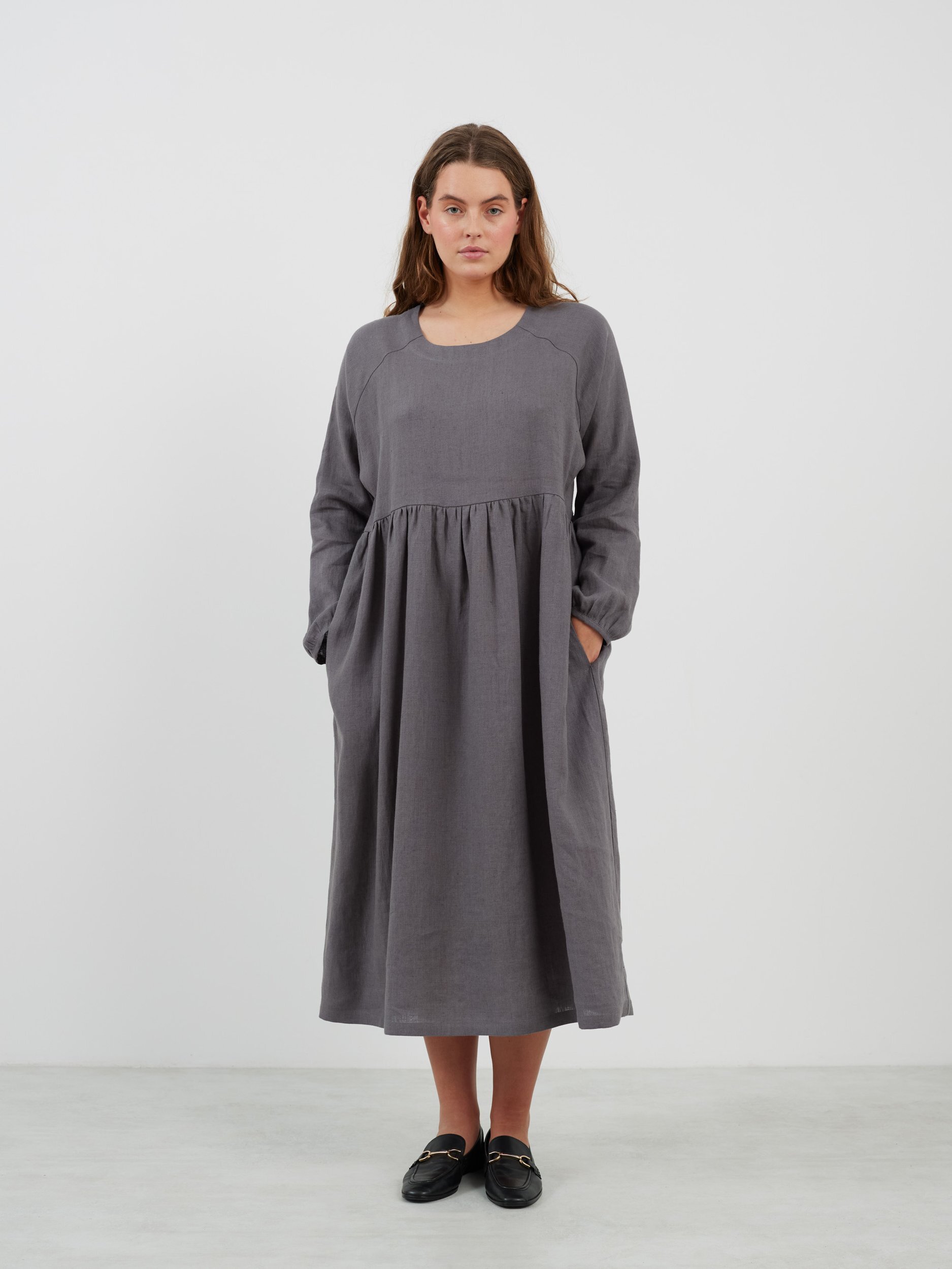 BAY Long Sleeve Linen Dress - Image 4