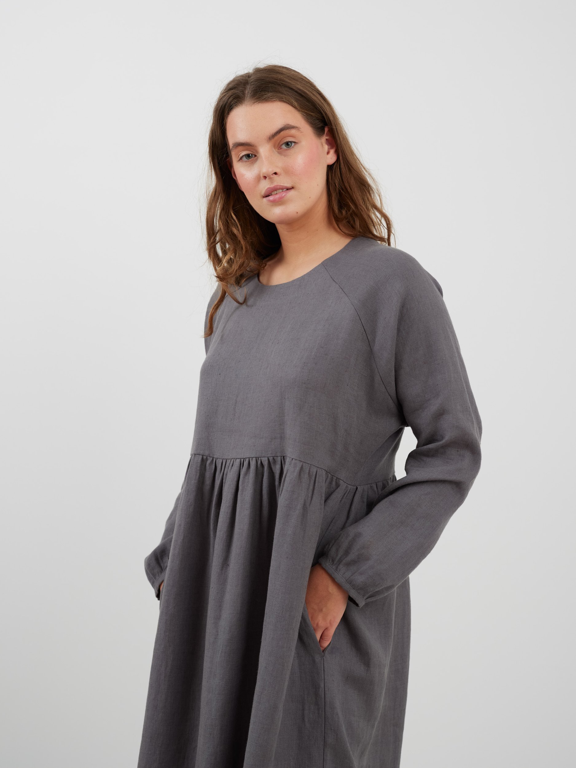 BAY Long Sleeve Linen Dress - Image 5