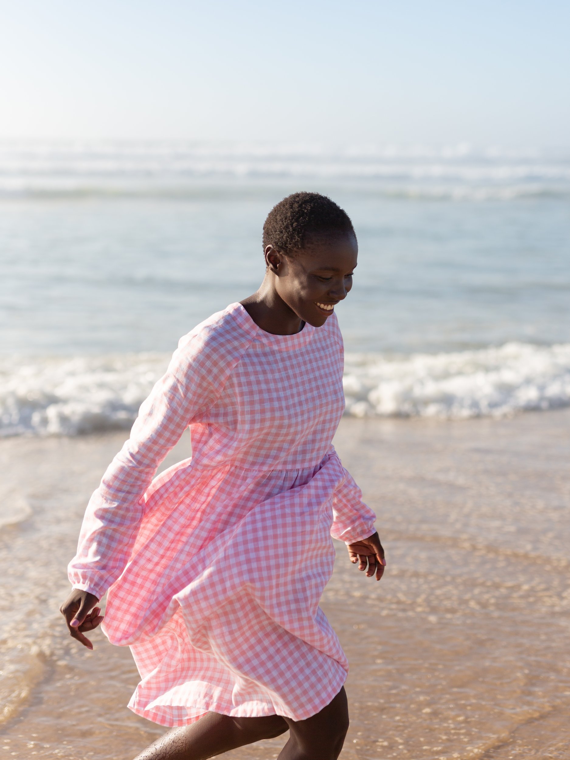 BAY Long Sleeve Linen Midi Dress - Image 1