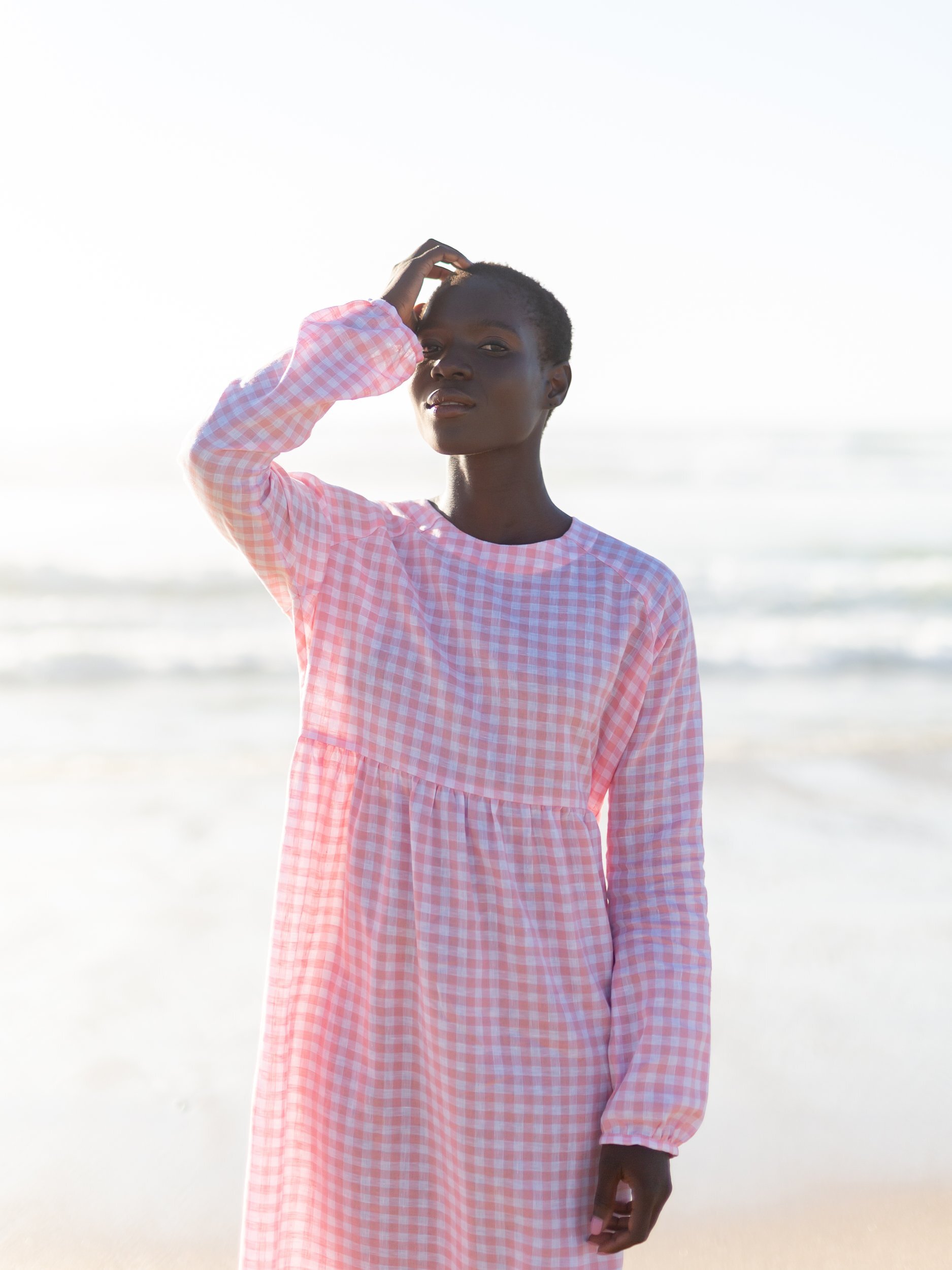 BAY Long Sleeve Linen Midi Dress - Image 3