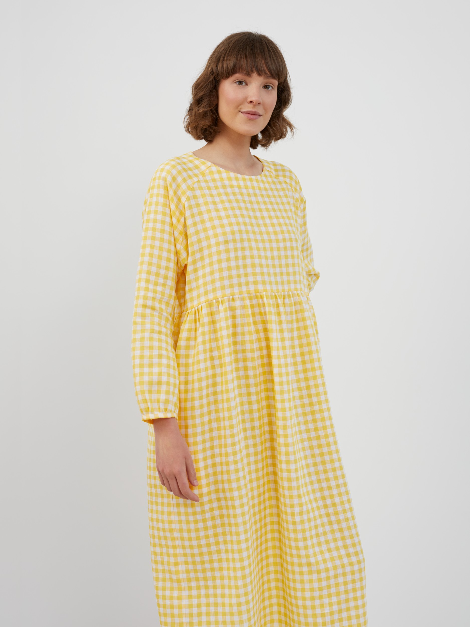 Long Sleeve Maxi Linen Dress BAY - Image 3