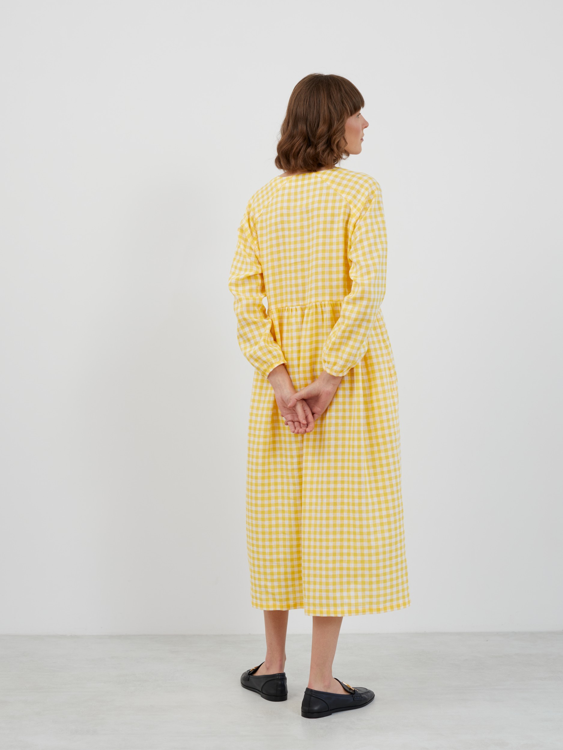 Long Sleeve Maxi Linen Dress BAY - Image 5