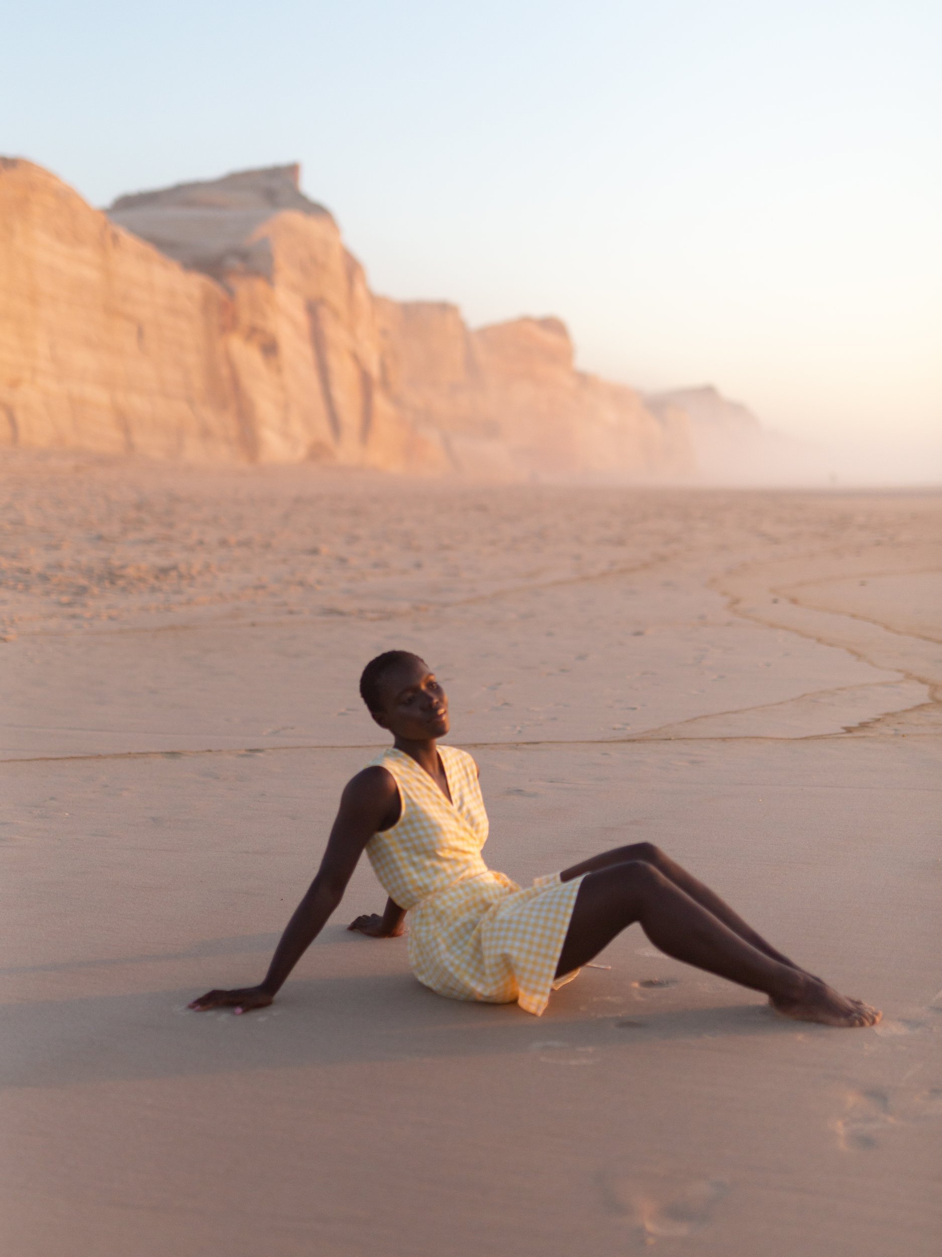 BROOKE Linen Sleeveless Wrap Dress - Image 1