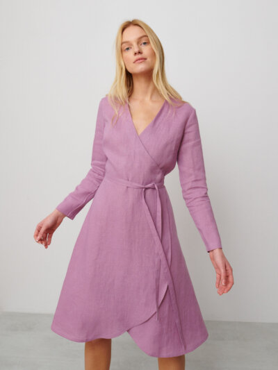 CLAUDIA Linen Wrap Dress