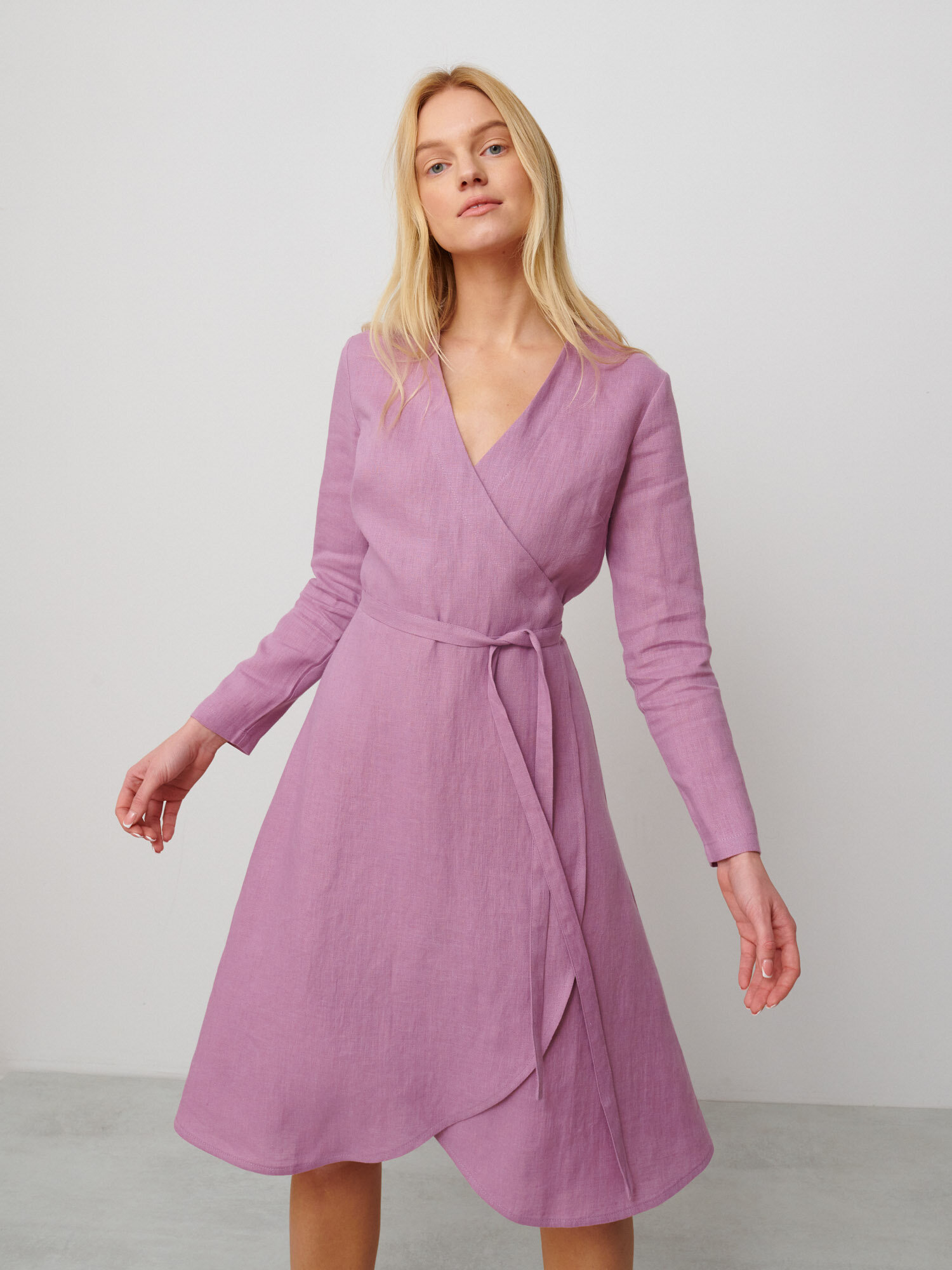 CLAUDIA Linen Wrap Dress - Image 1