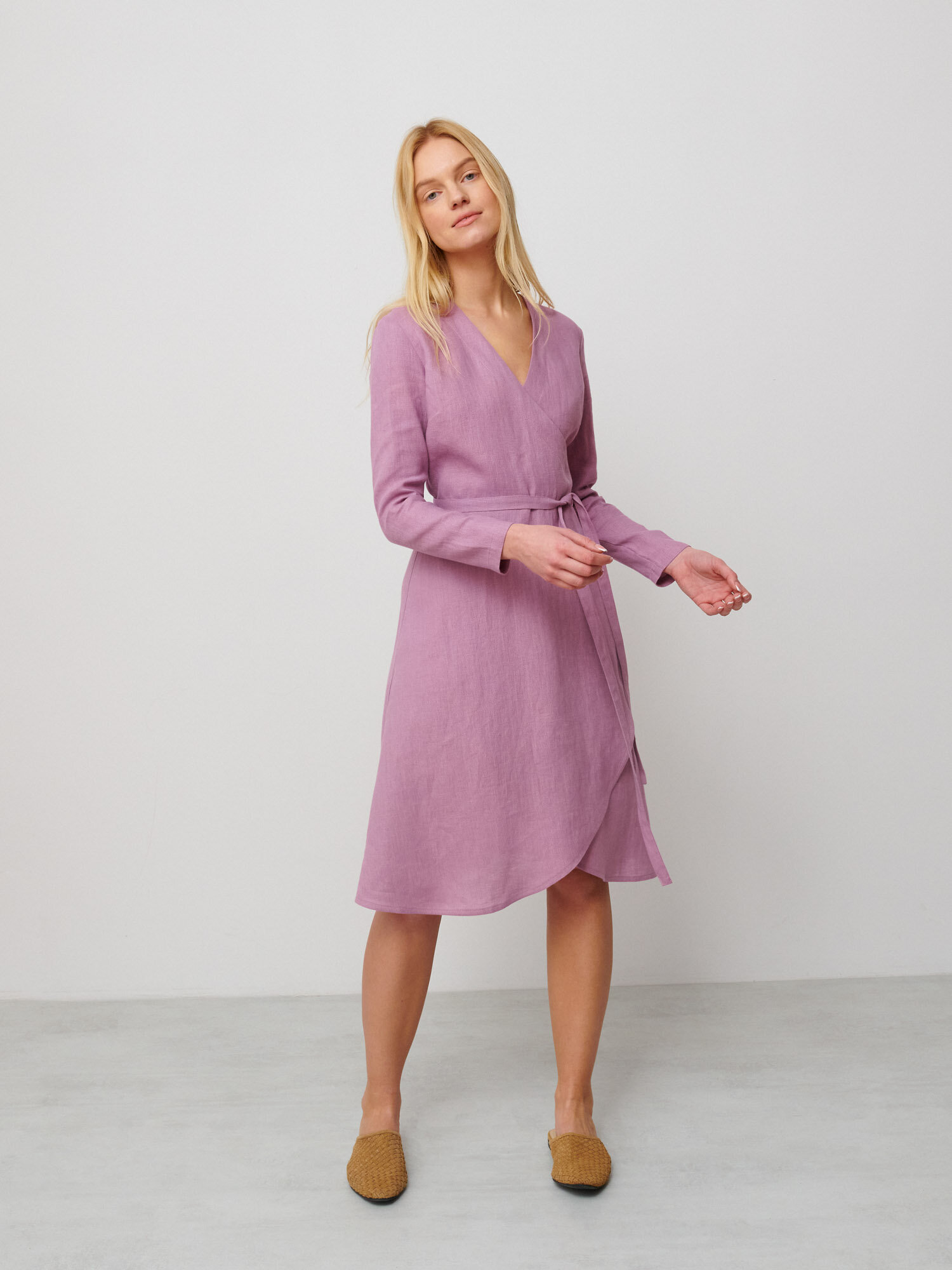 CLAUDIA Linen Wrap Dress - Image 2