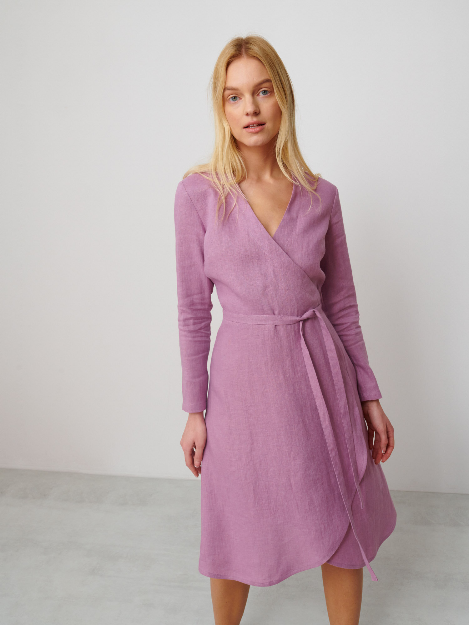 CLAUDIA Linen Wrap Dress - Image 3