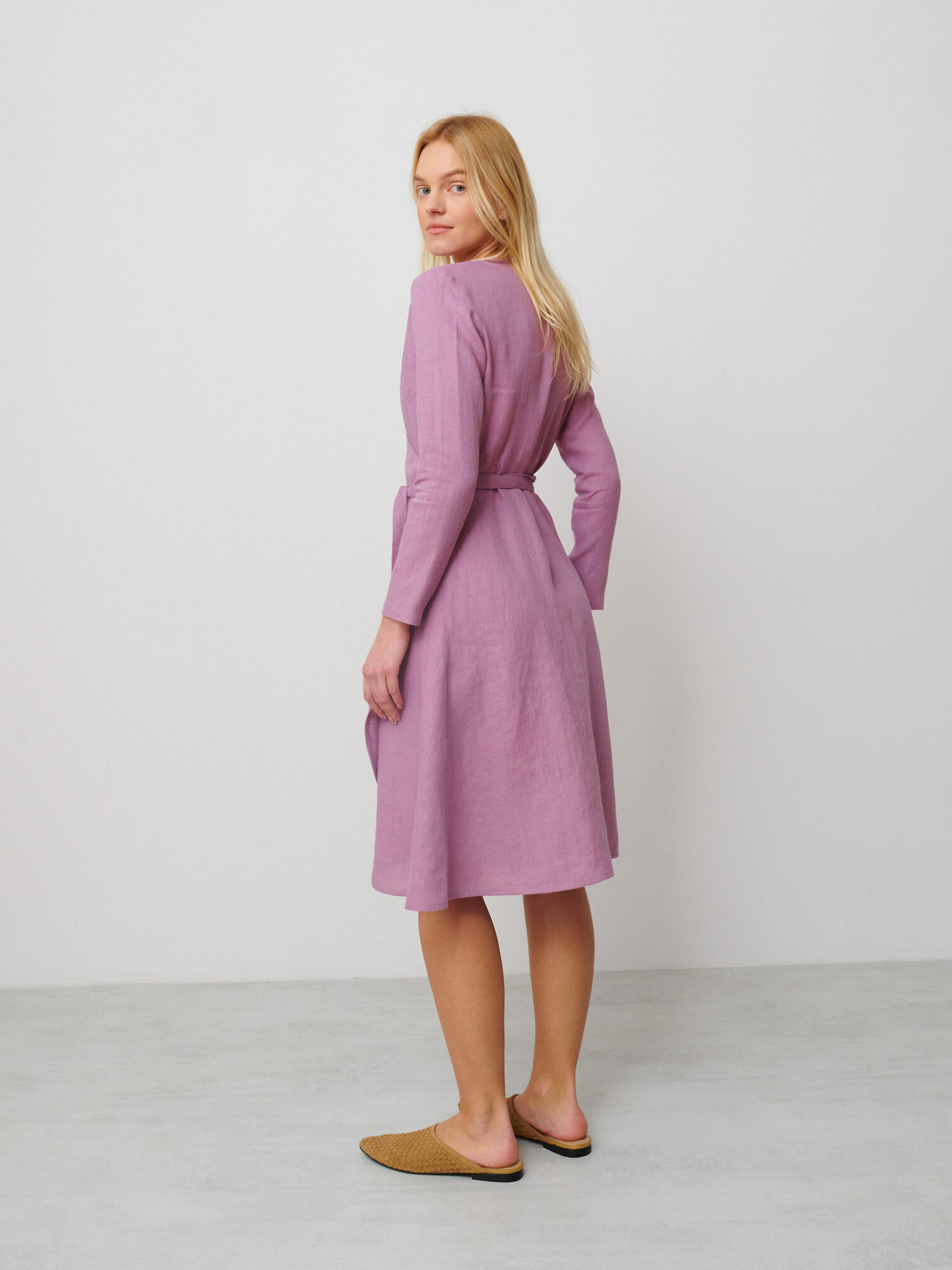 CLAUDIA Linen Wrap Dress - Image 5
