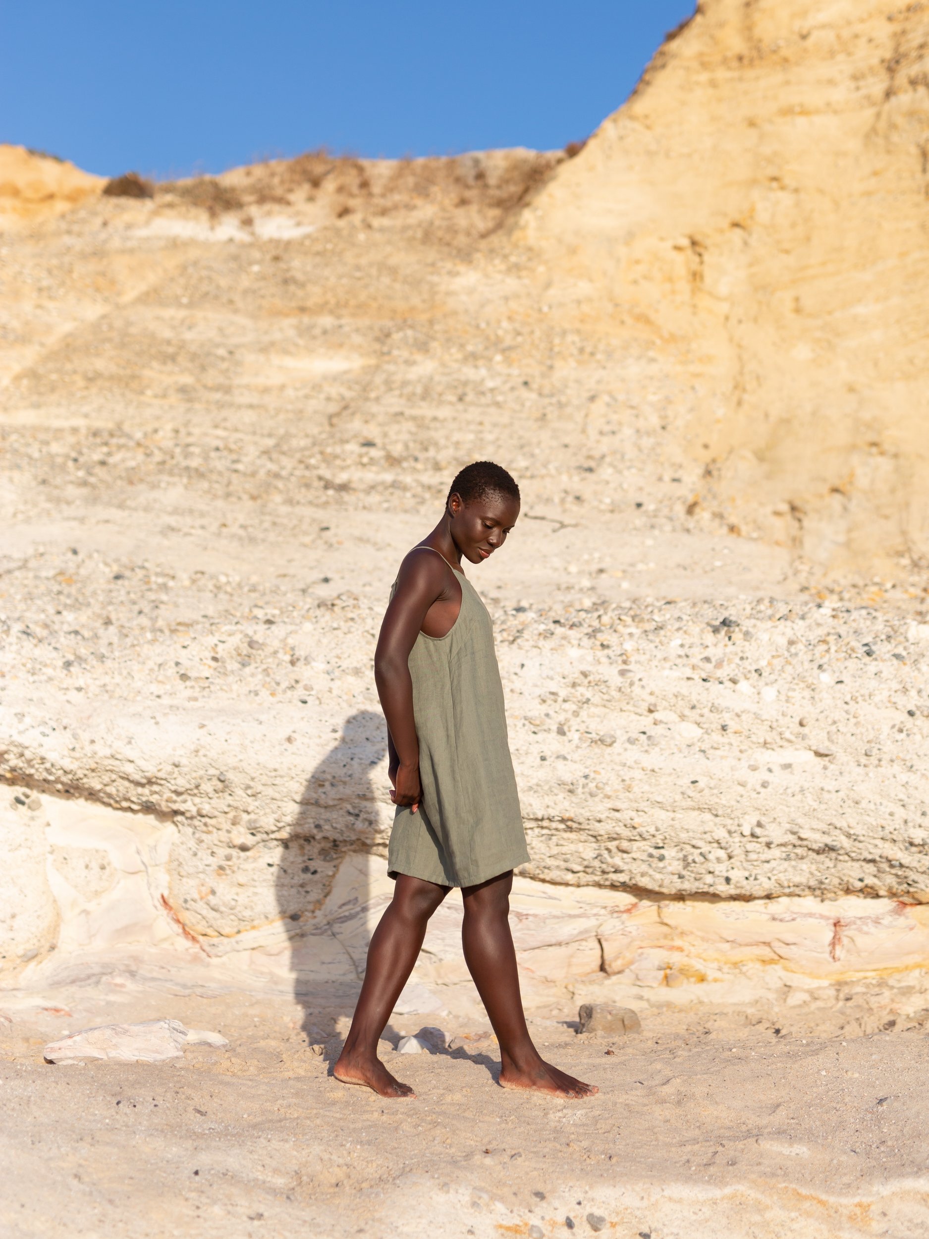 DEVON Linen Spaghetti Strap Dress - Image 2