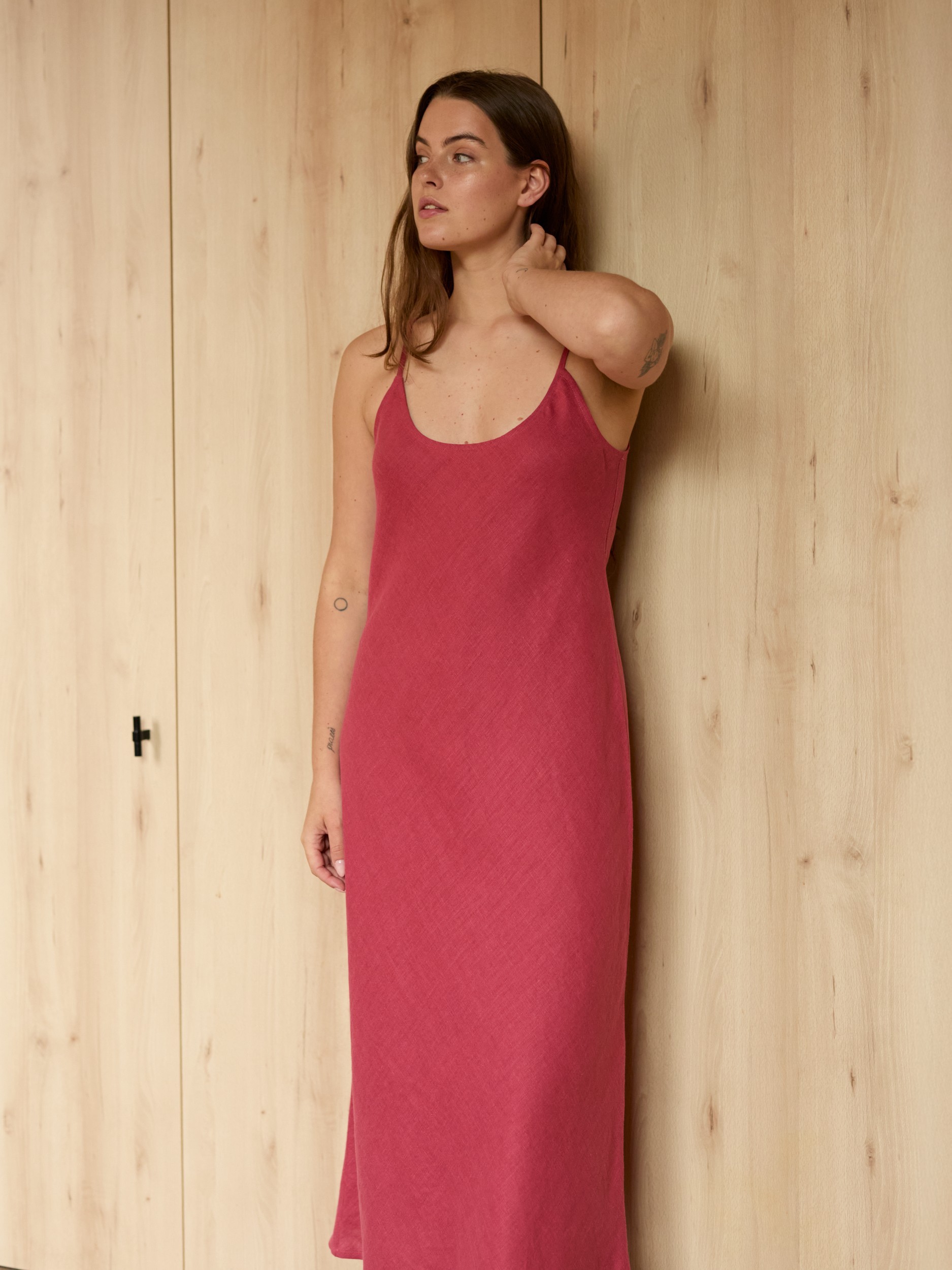Bias Cut Linen Slip Dress DIORA - Image 1
