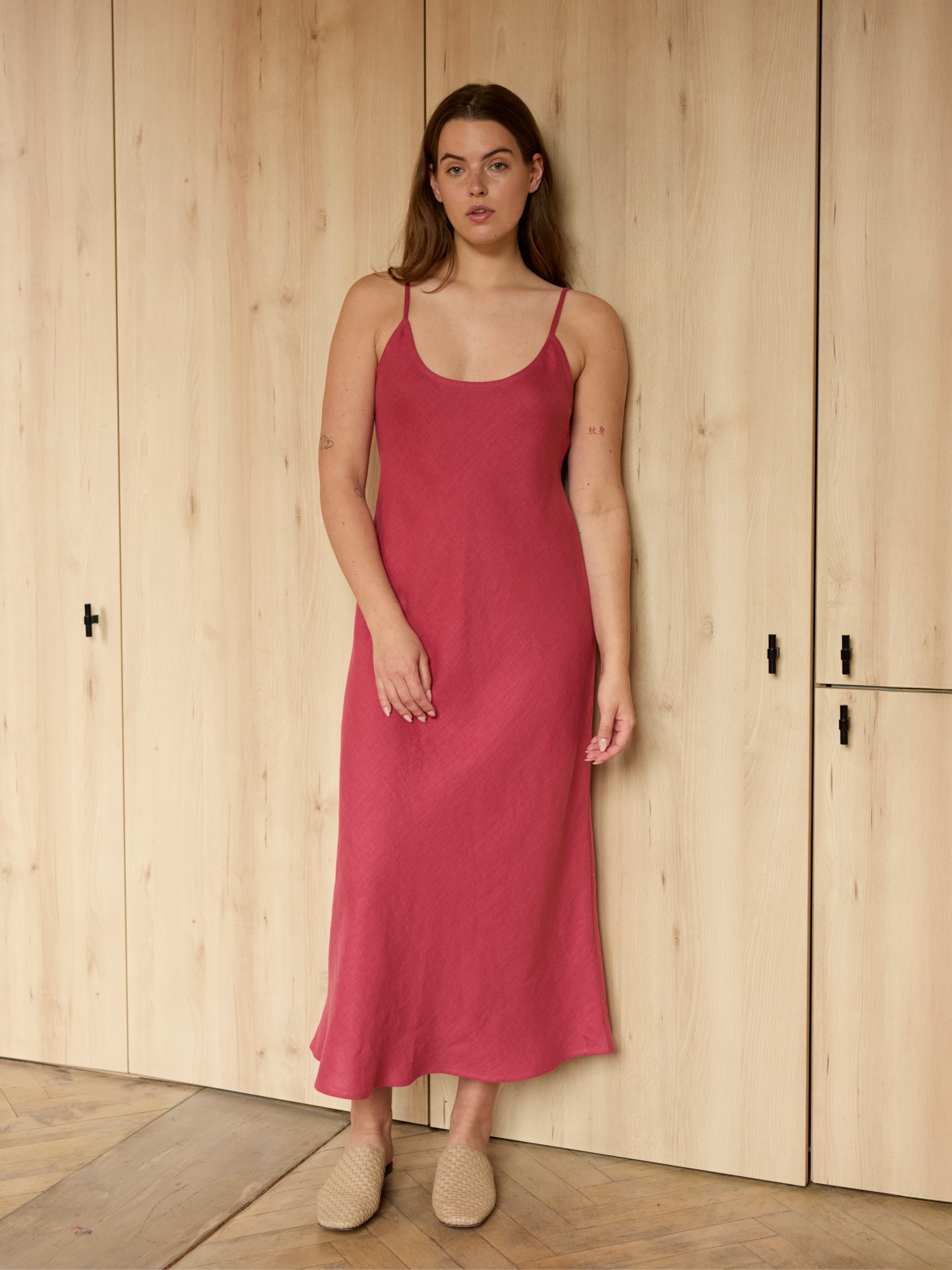 Bias Cut Linen Slip Dress DIORA - Image 2
