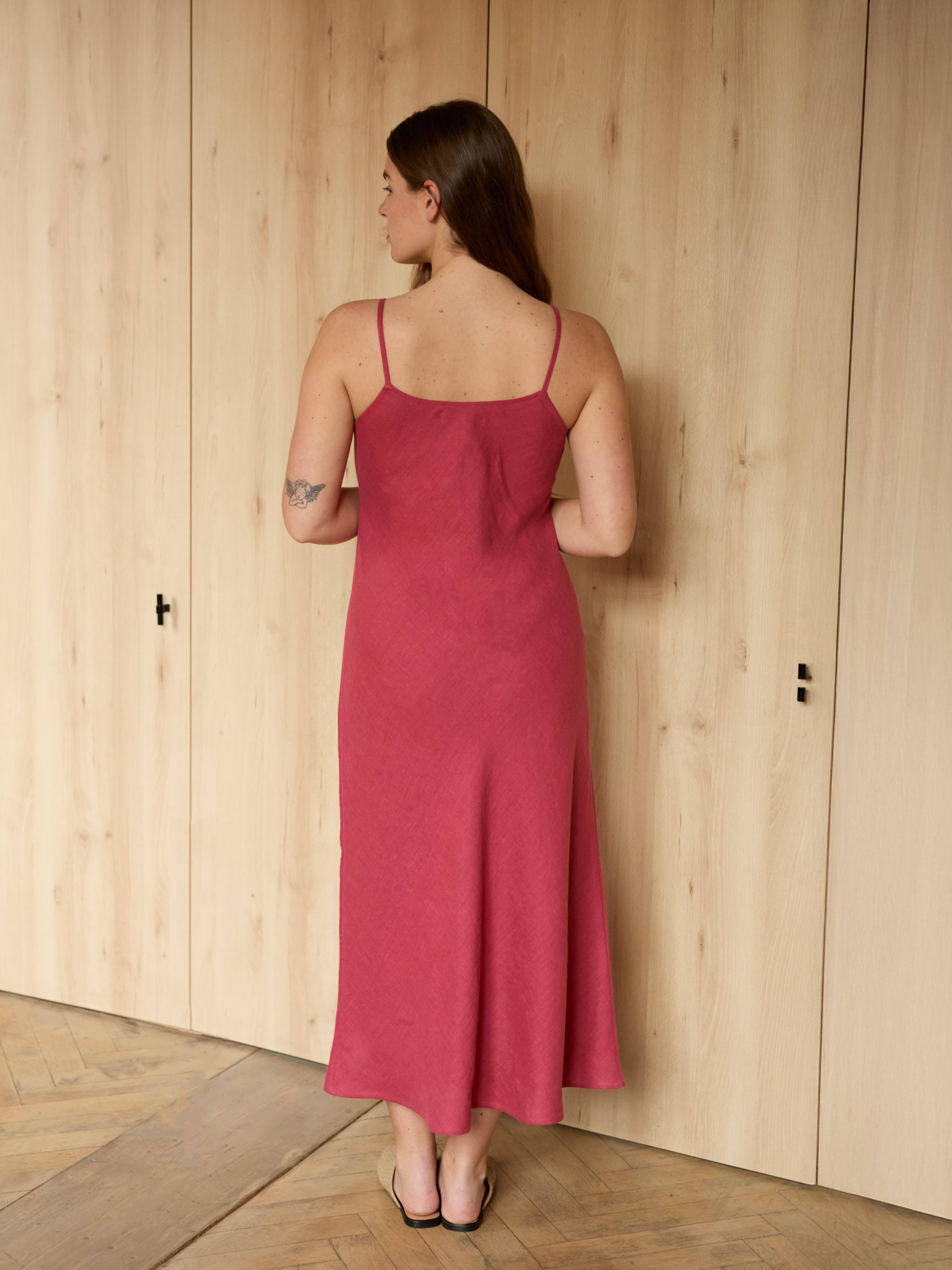 Bias Cut Linen Slip Dress DIORA - Image 6
