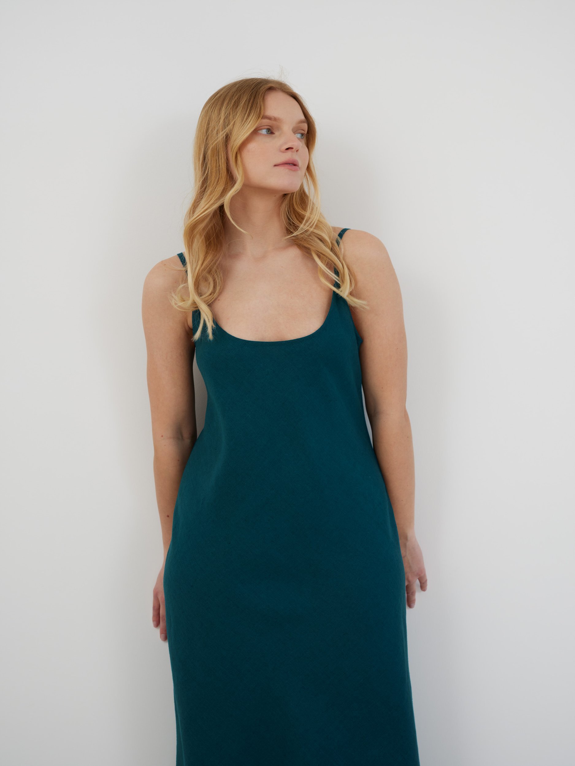 DIORA Linen Slip Dress - Image 2