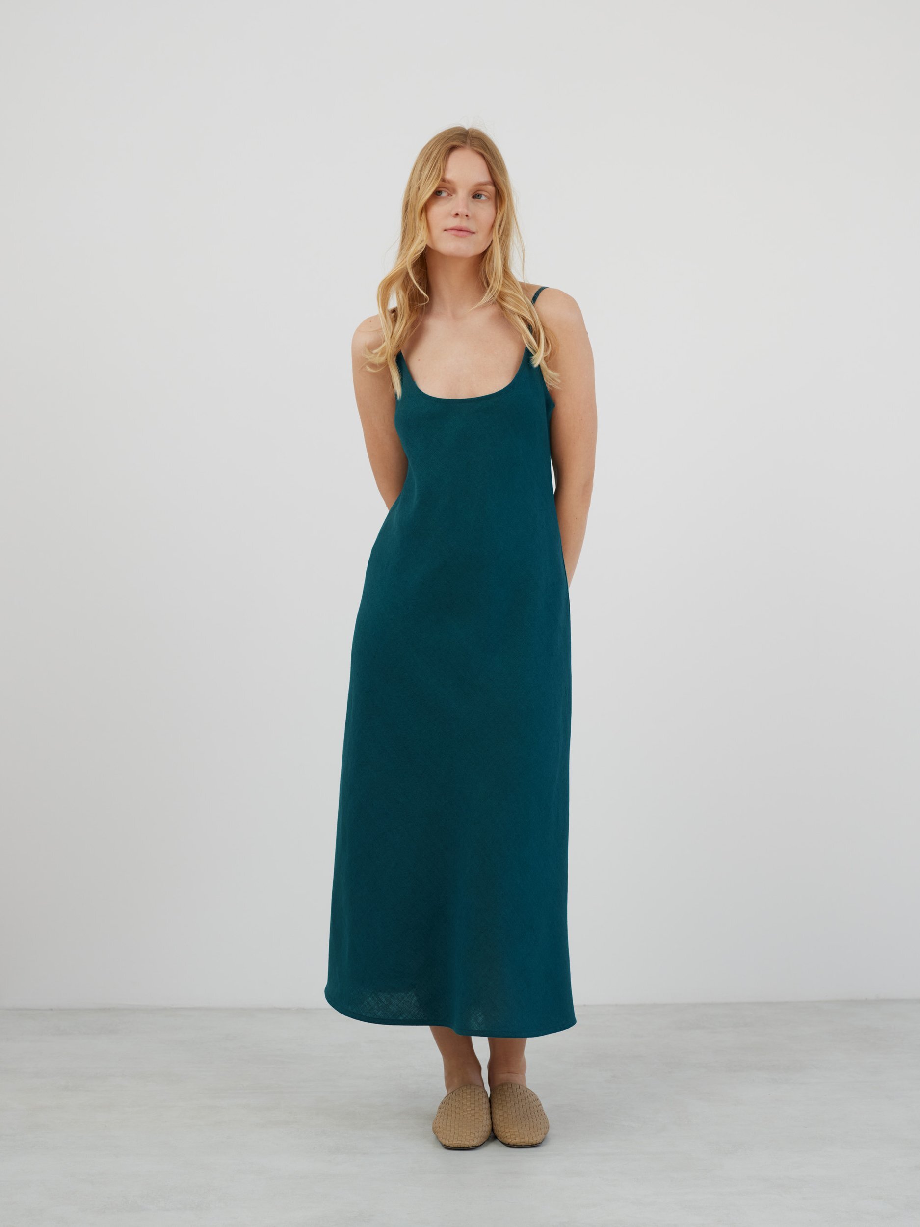 DIORA Linen Slip Dress - Image 3