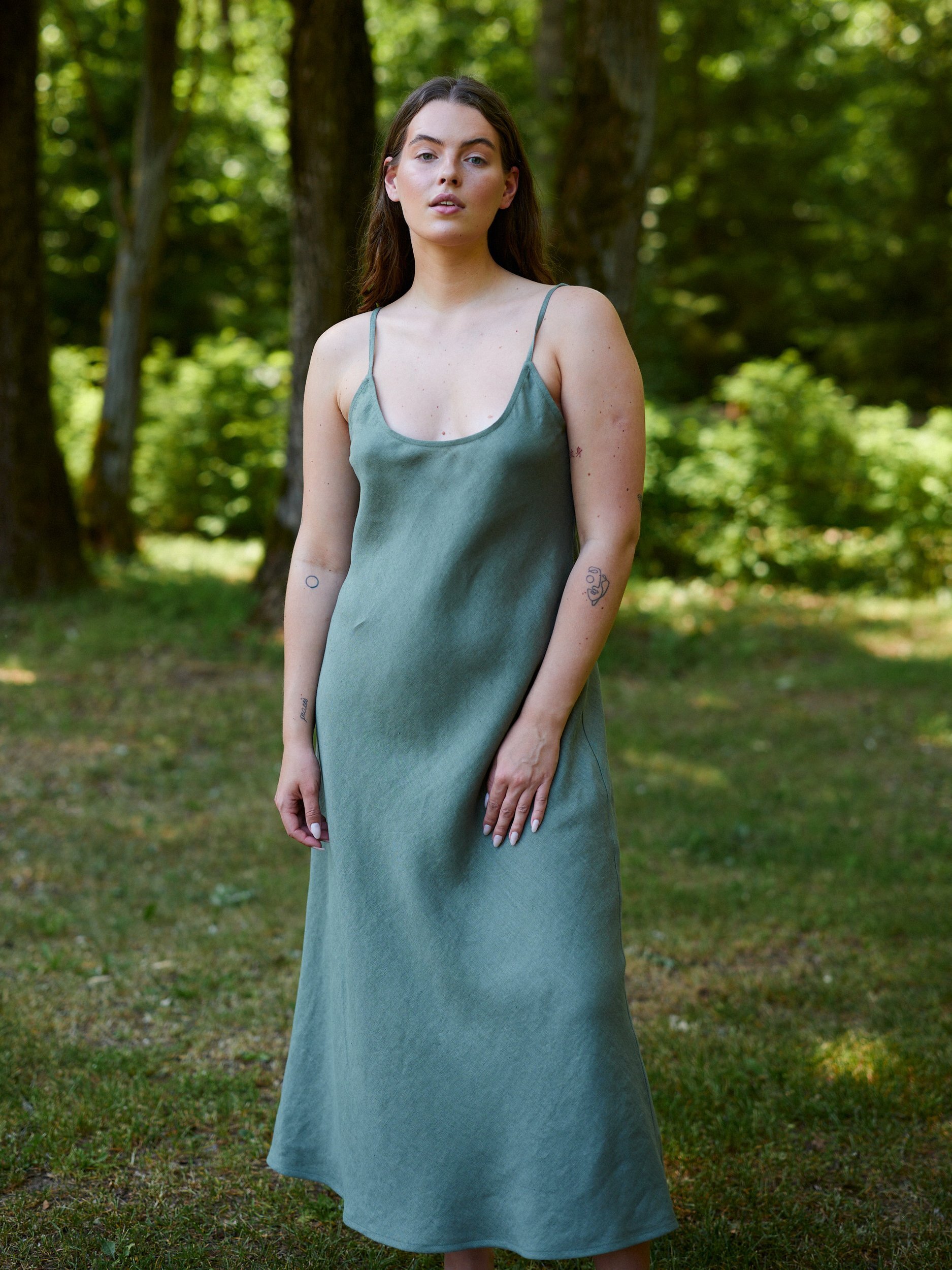 DIORA Linen Slip Dress - Image 2