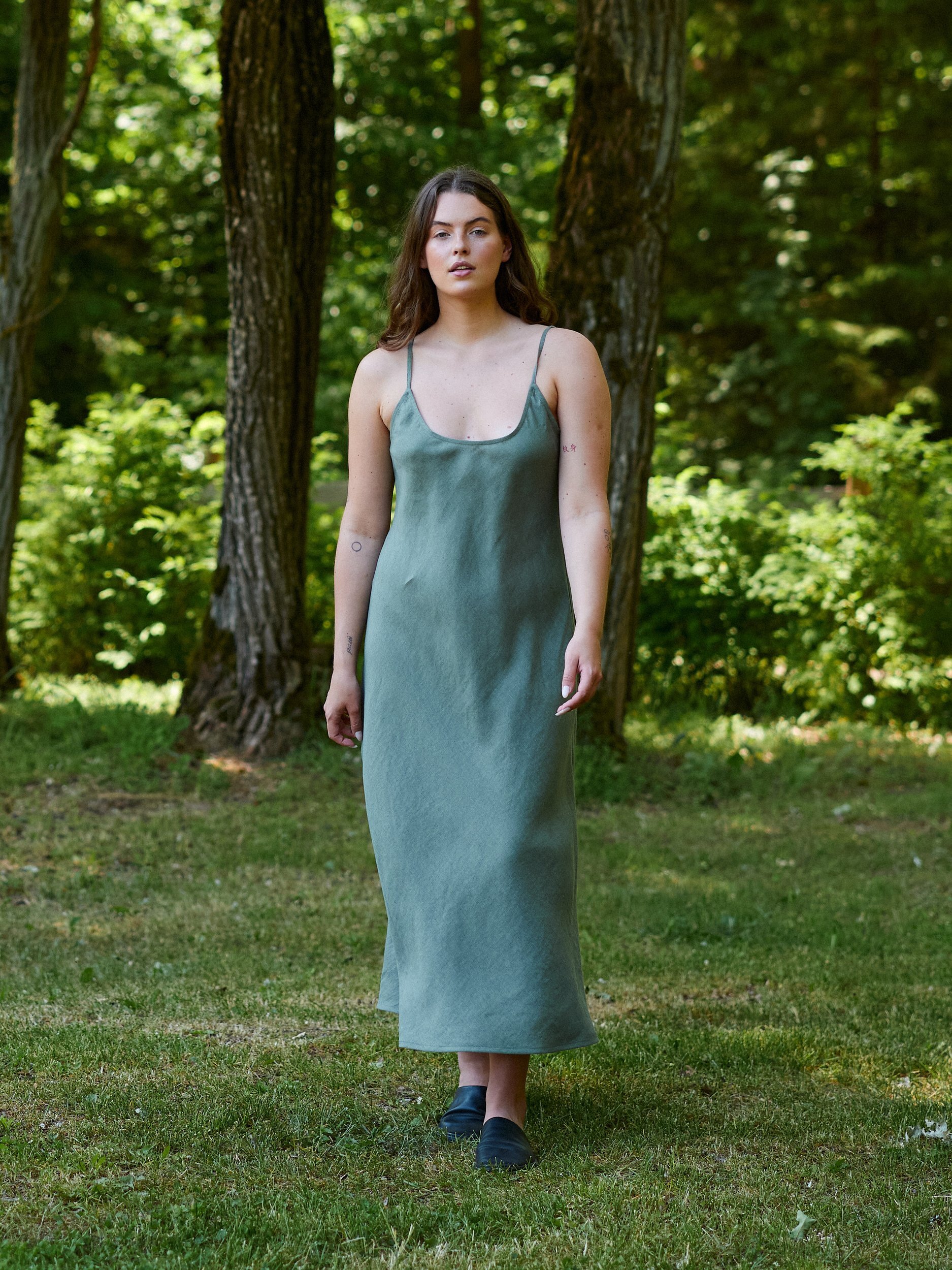 DIORA Linen Slip Dress - Image 3