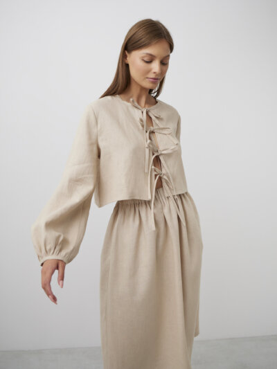 ELLE pellavahame Beige — edestä