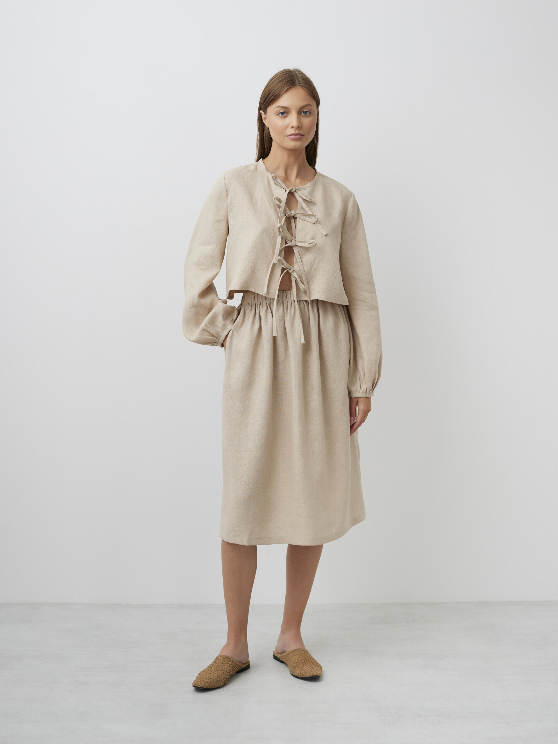 ELLE Linen Midi Skirt - Image 2