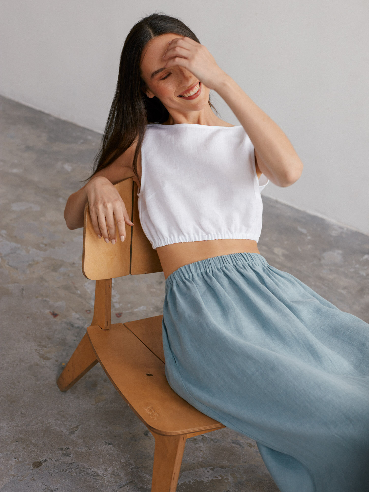 ELLE Pellavahame, Tumma Turkoosi - Image 1