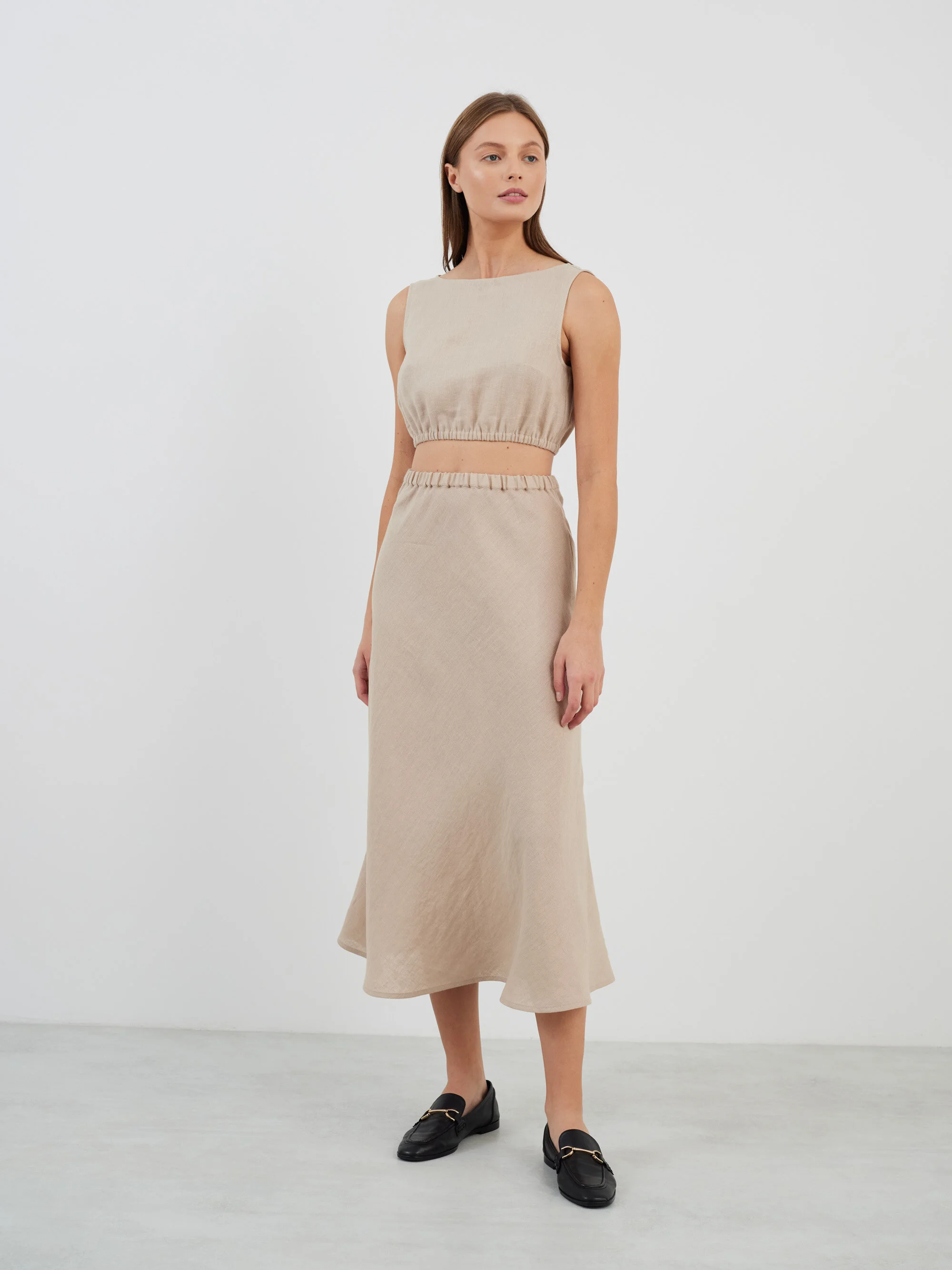 Image 5 of ETHNA Linen Tank Top in Beige from Love and Confuse