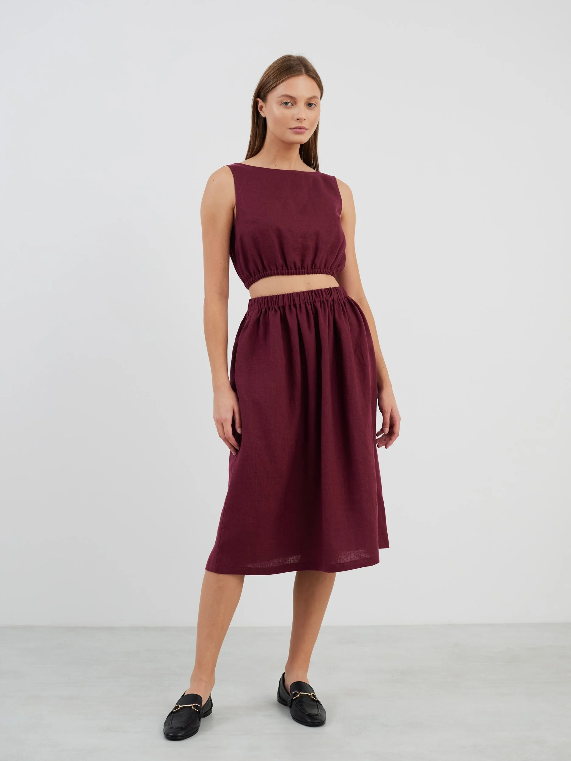 Image 2 of ETHNA Linen Tank Top in Eggplant from Love and Confuse