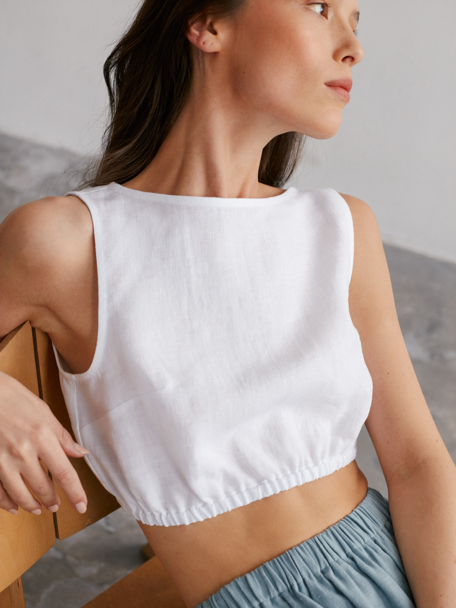 ETHNA Linen Tank Top - Image 1
