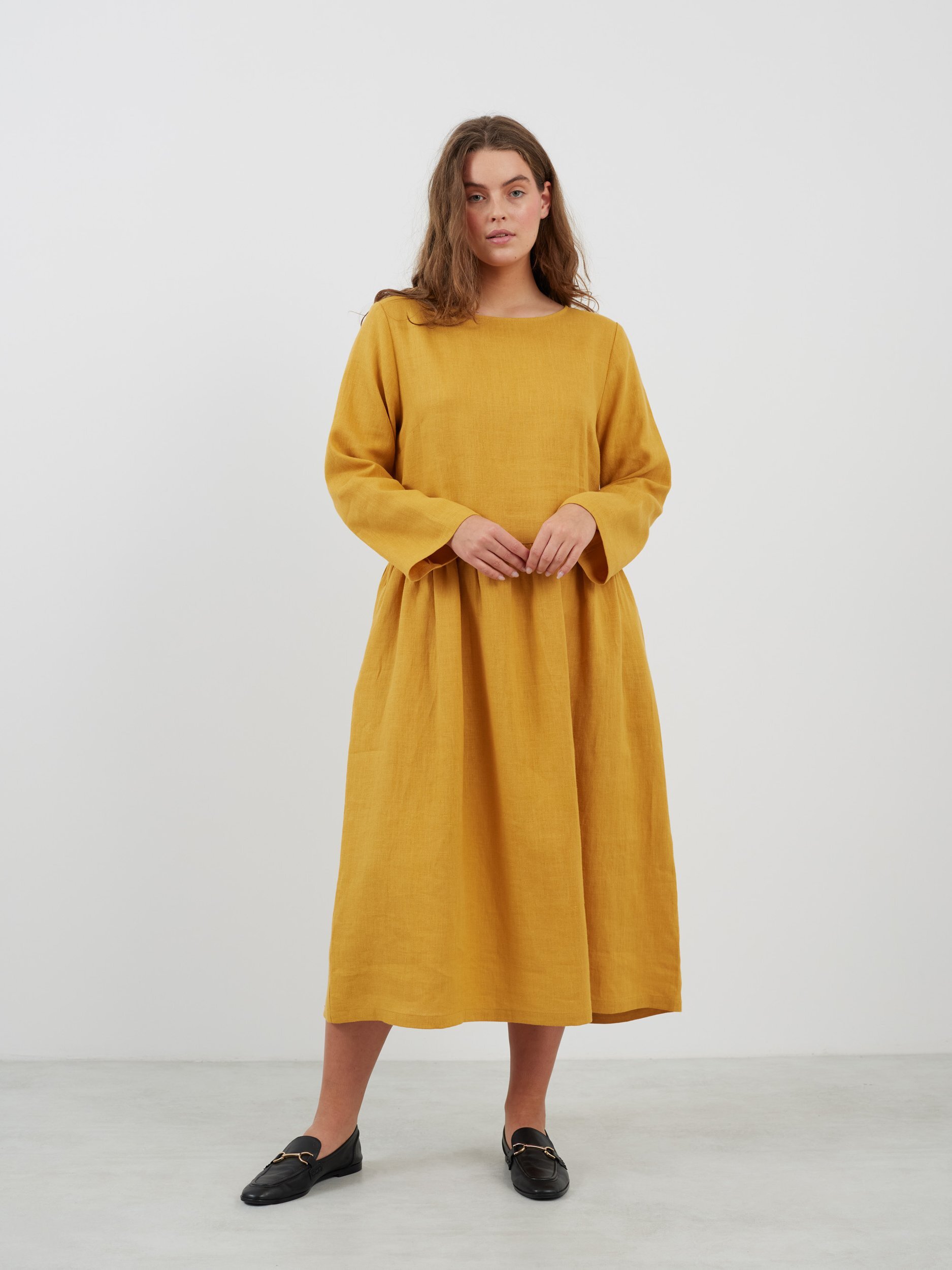 GEMMA Long Sleeve Linen Dress - Image 2