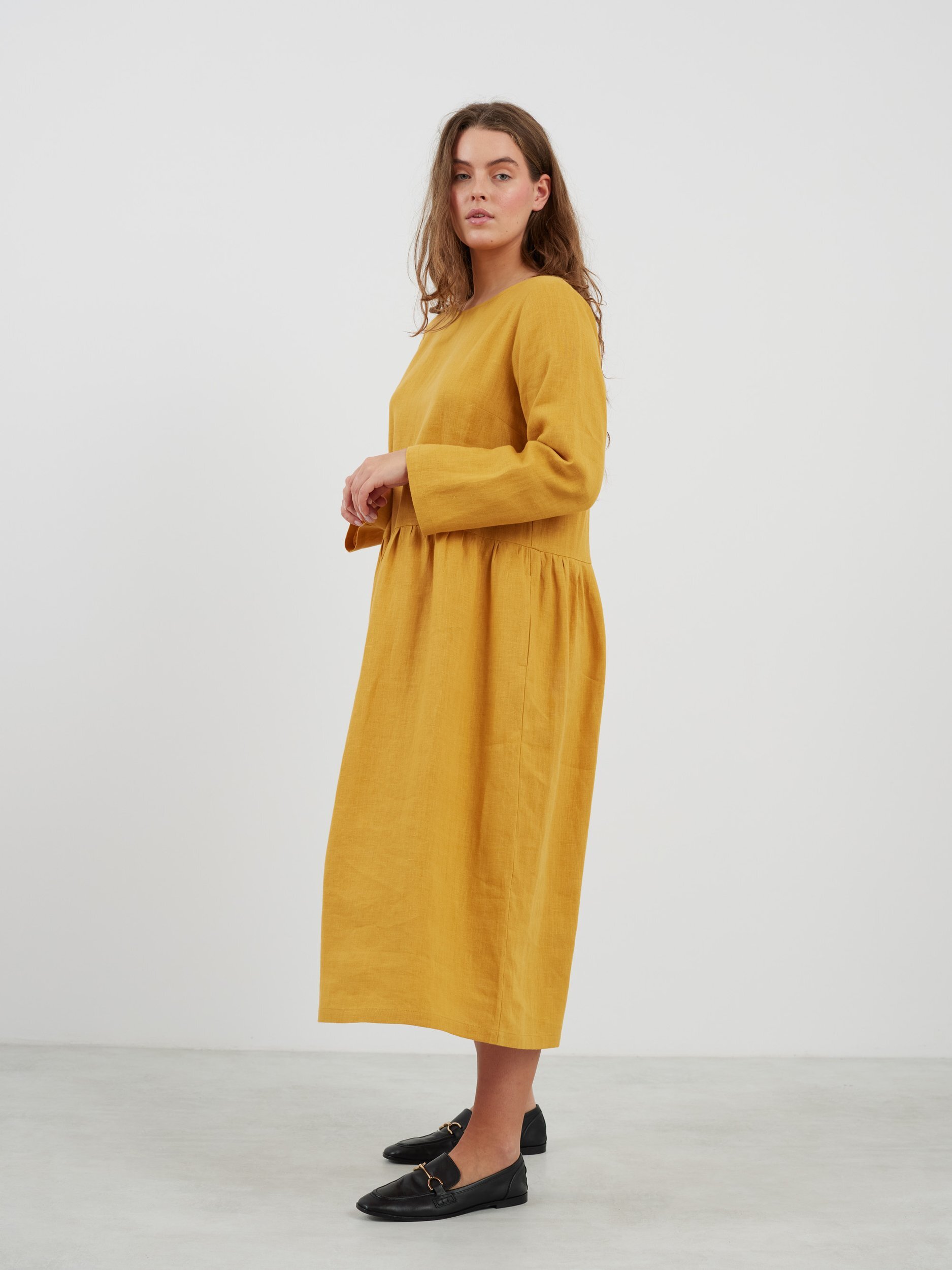 GEMMA Long Sleeve Linen Dress - Image 4