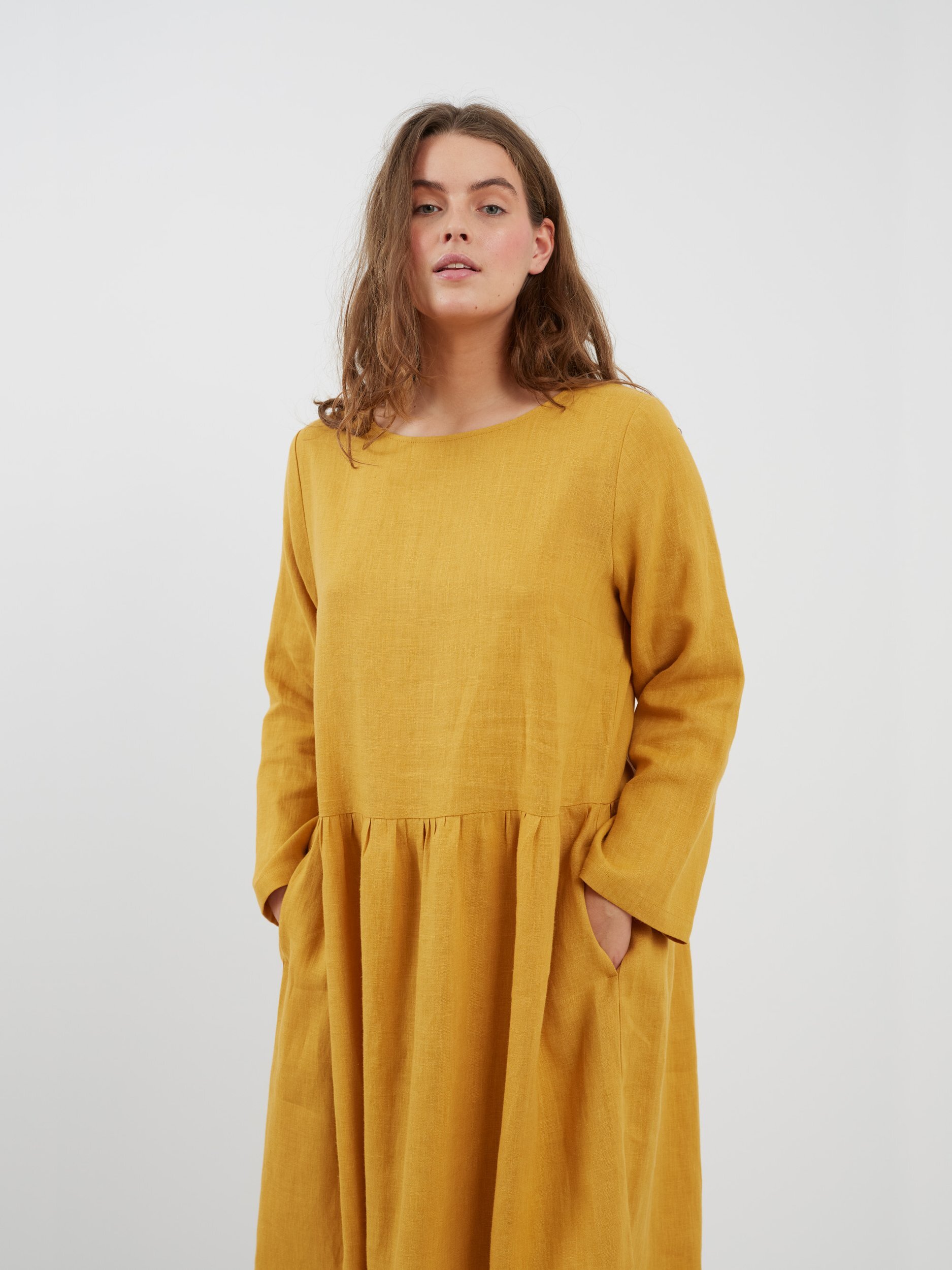 GEMMA Long Sleeve Linen Dress - Image 5