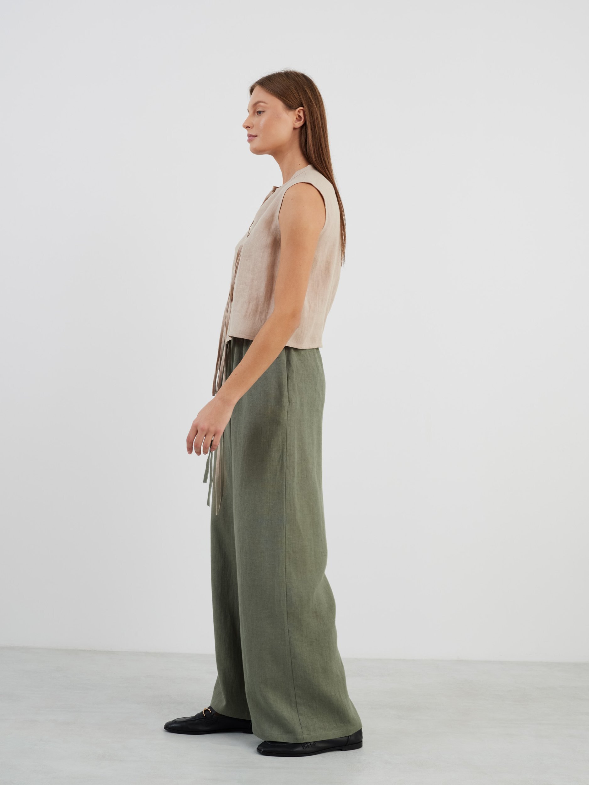 HEIDI Tie Front Linen Top - Image 4