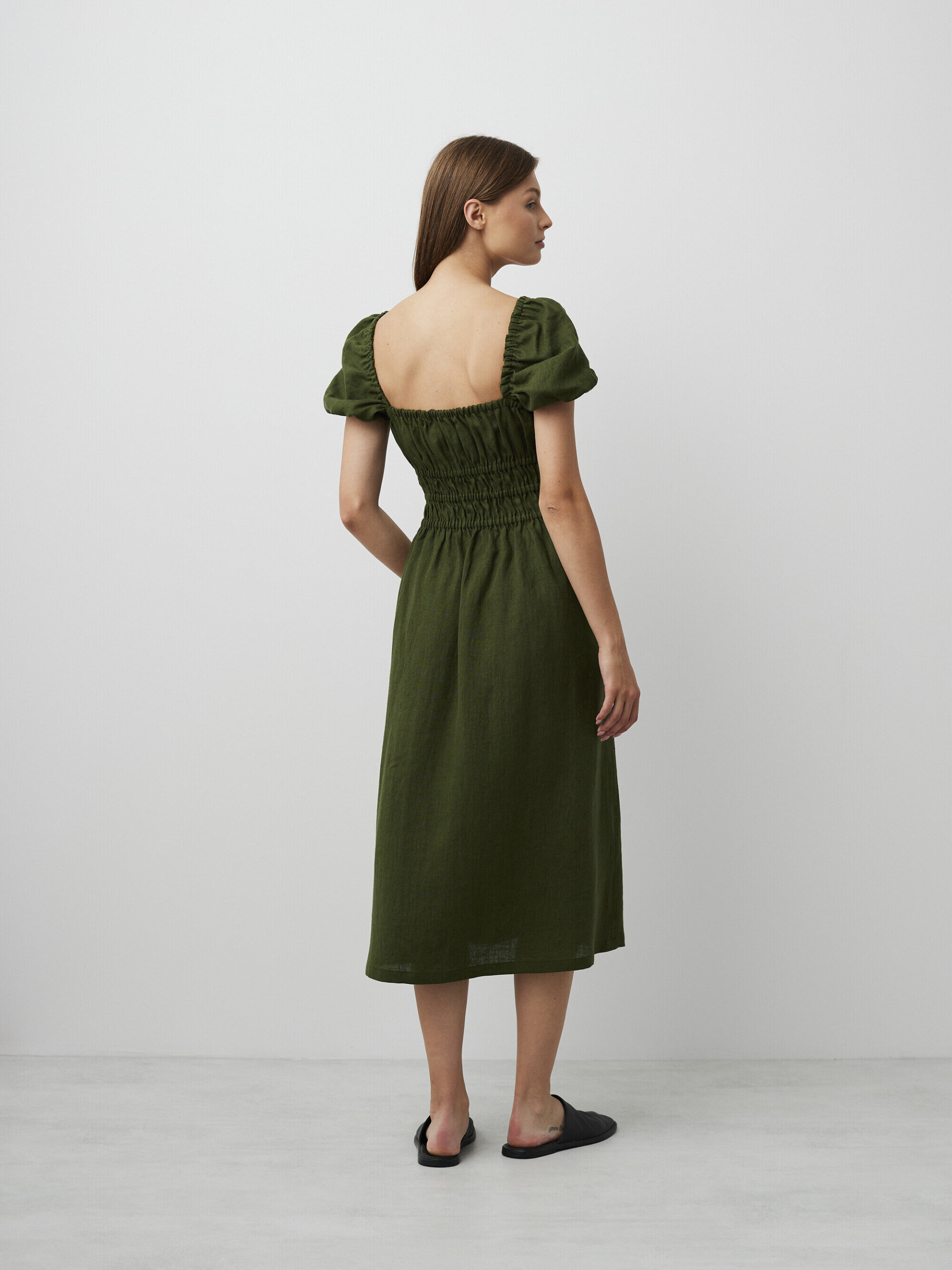 HOLIDAY Puff Sleeve Linen Dress - Image 6