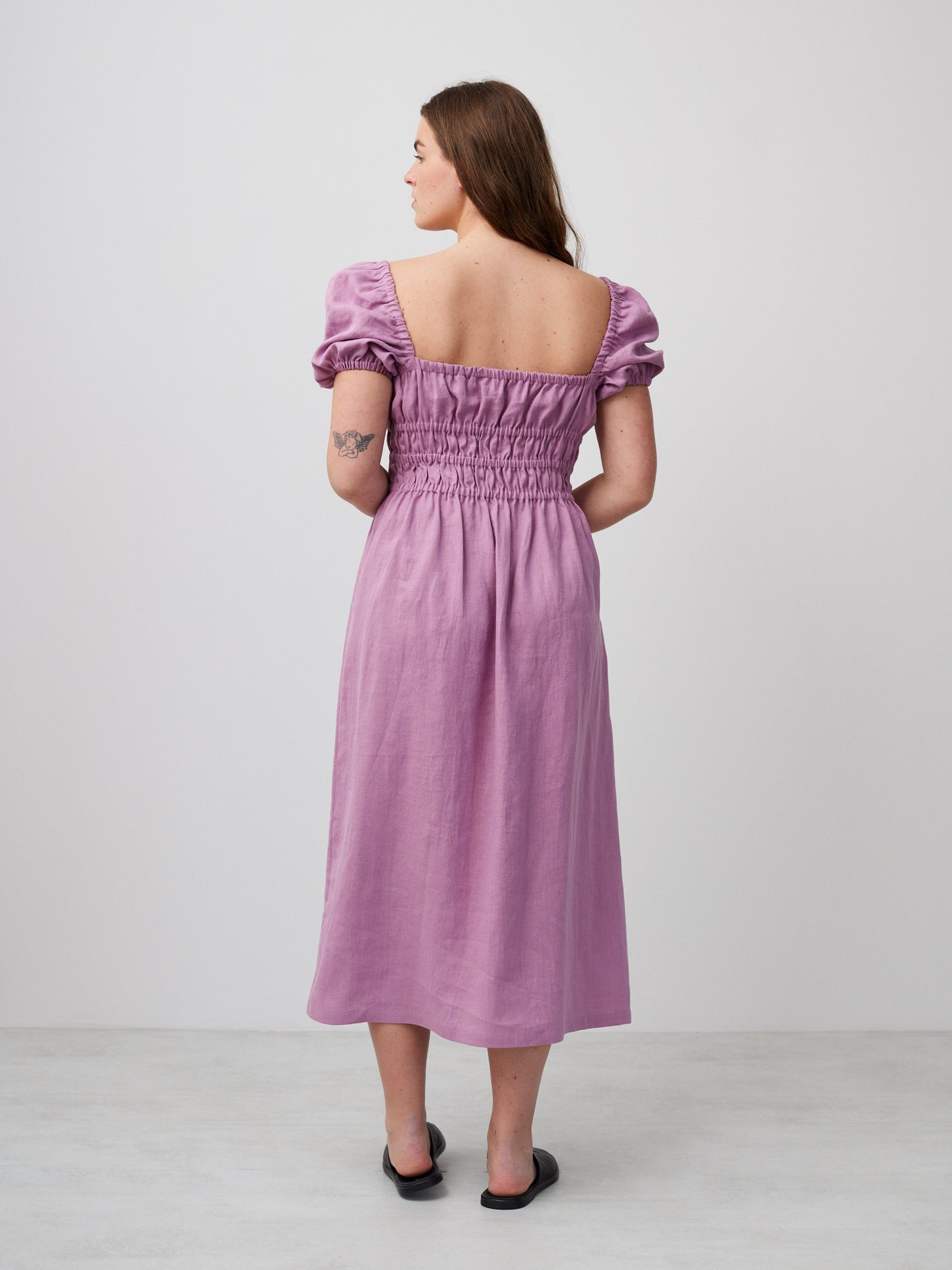 HOLIDAY Puff Sleeve Linen Dress - Image 6