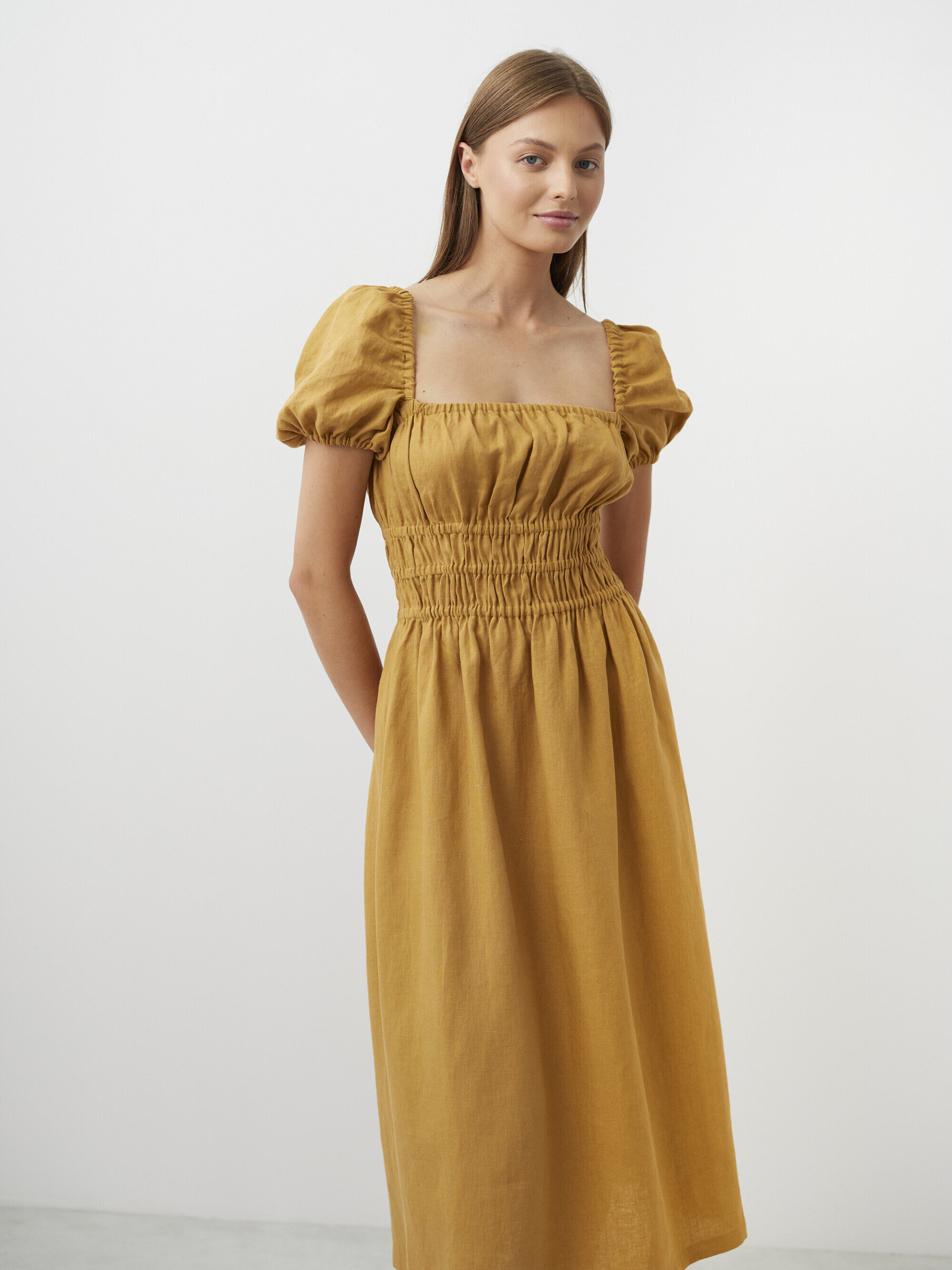 HOLIDAY Square Neck Linen Dress - Image 3