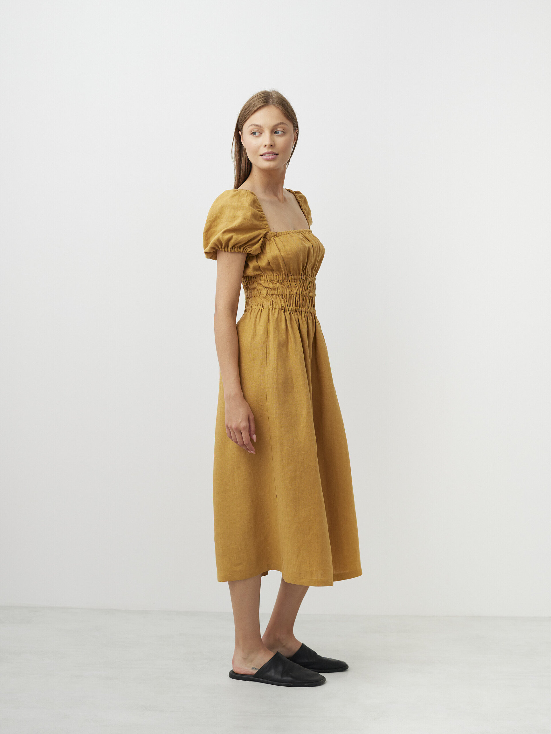 HOLIDAY Square Neck Linen Dress - Image 4