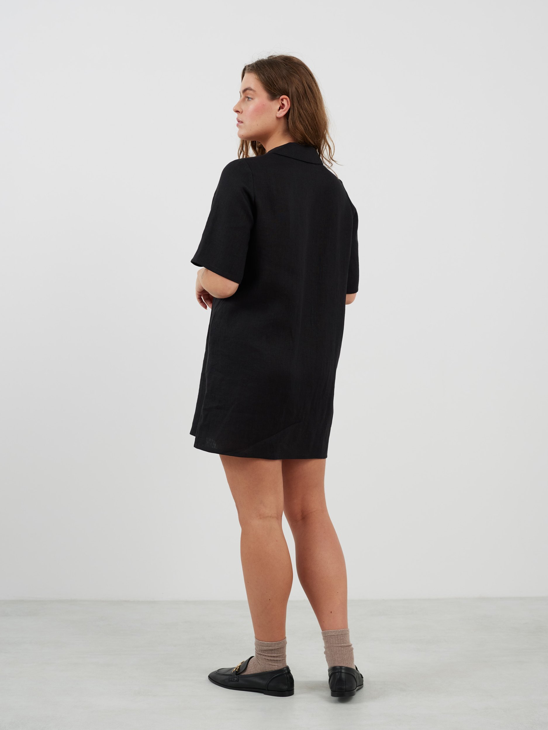 IDA Bowling Shirt Linen Mini Dress - Image 5