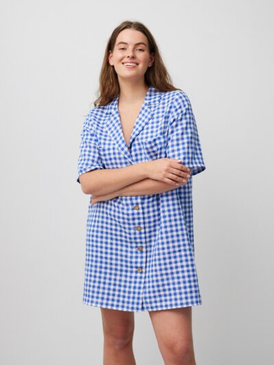 IDA Bowling Shirt Linen Mini Dress