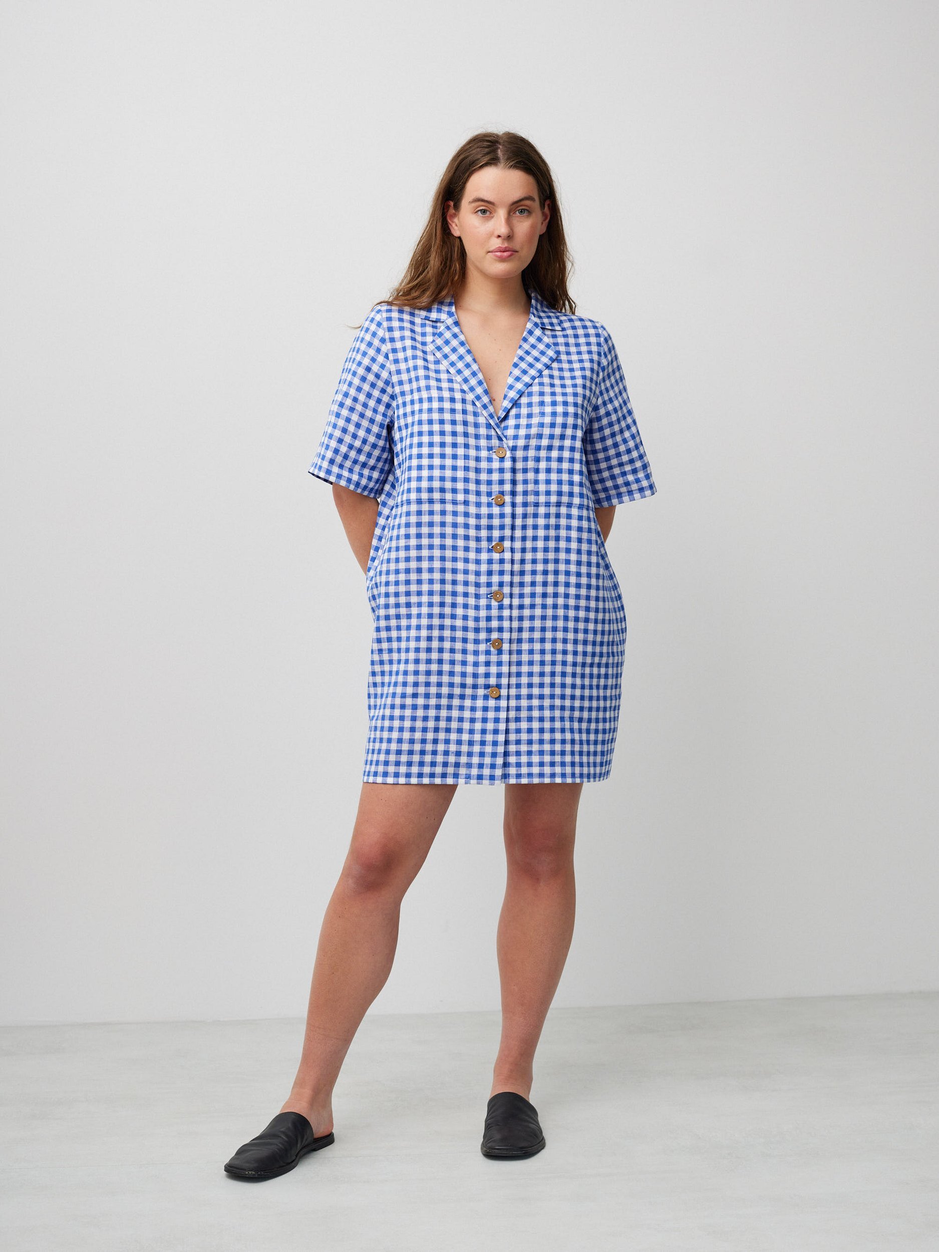 IDA Bowling Shirt Linen Mini Dress - Image 2