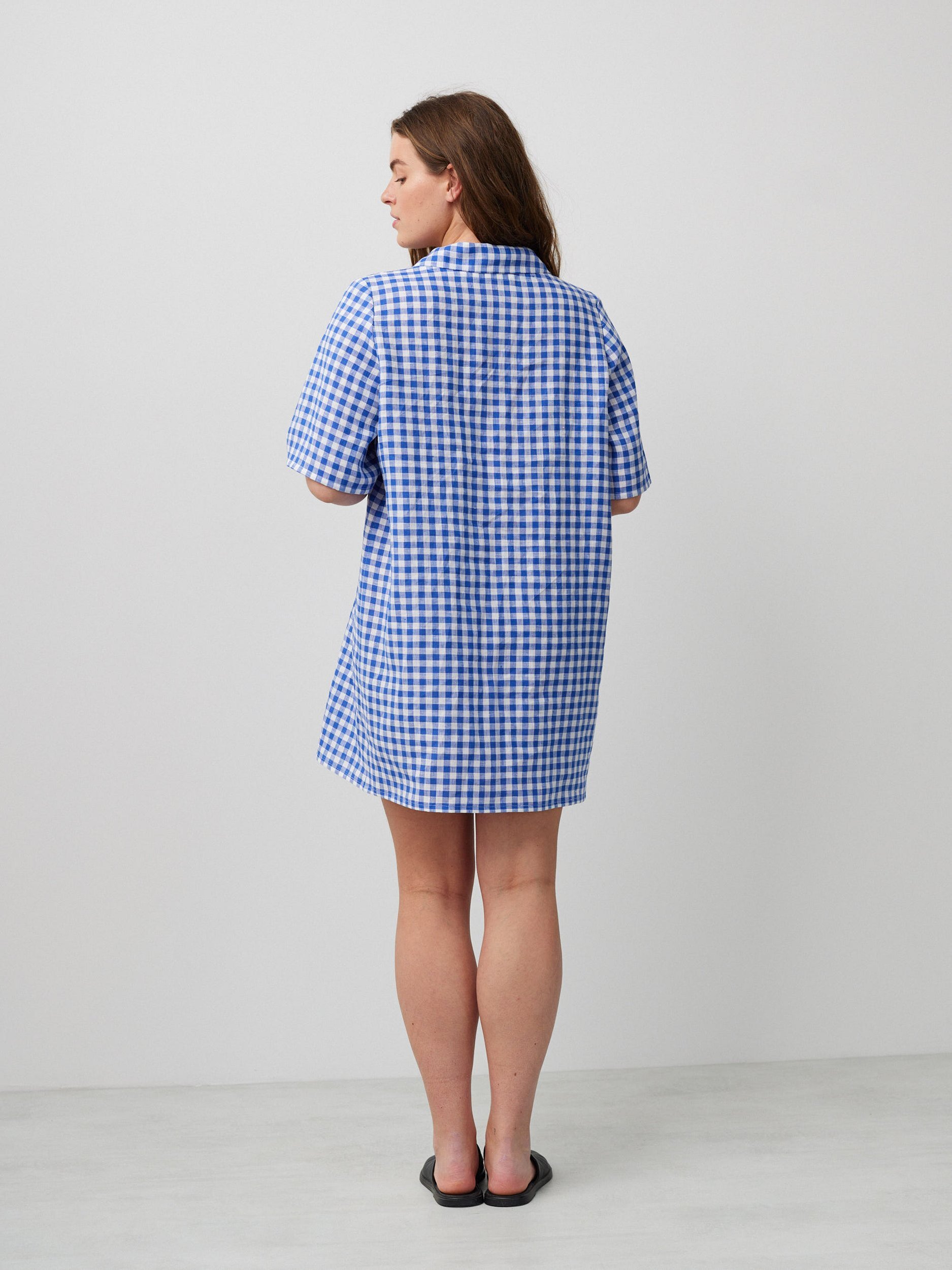 IDA Bowling Shirt Linen Mini Dress - Image 4