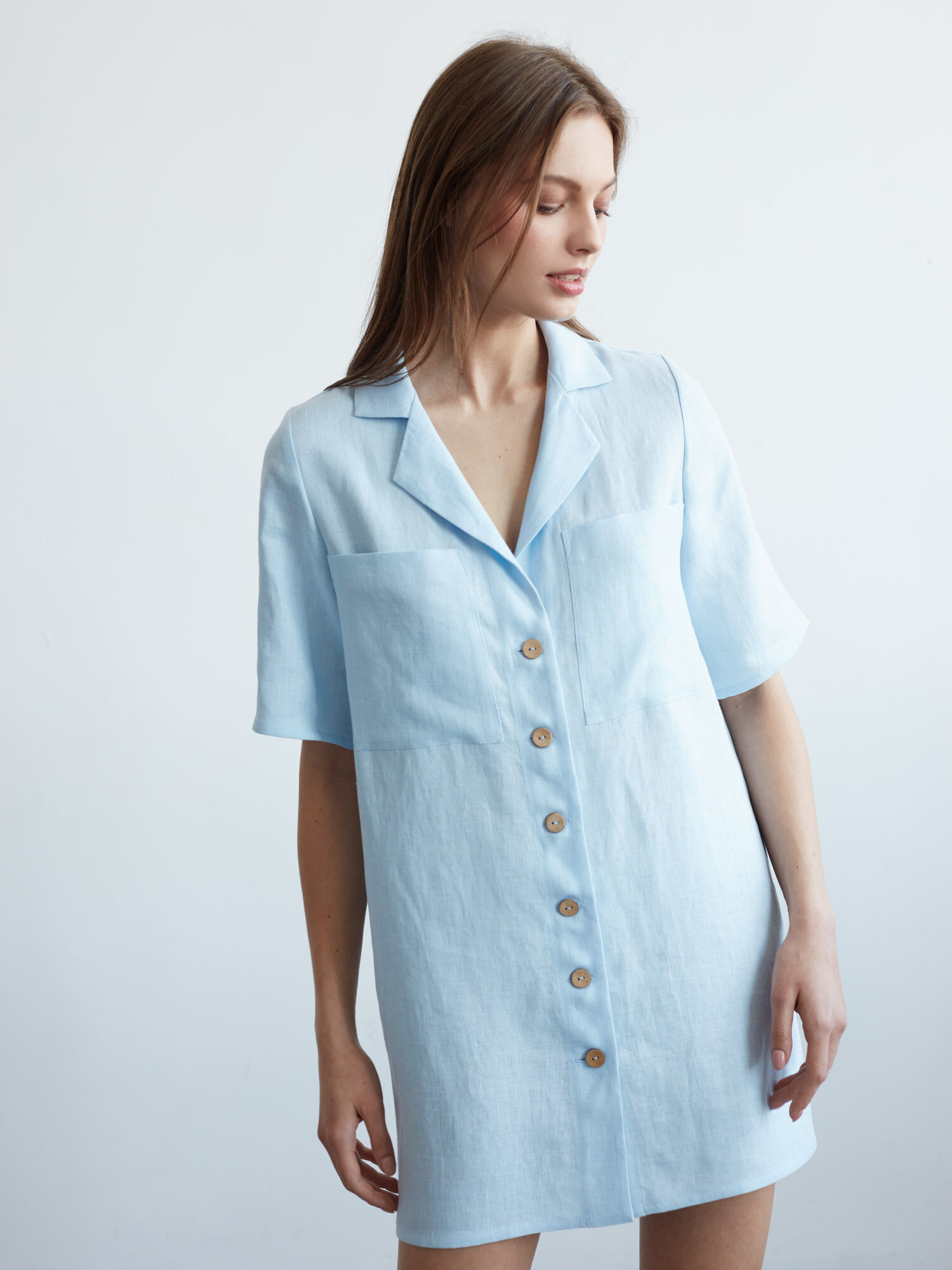 IDA Linen Shirt Dress - Image 1